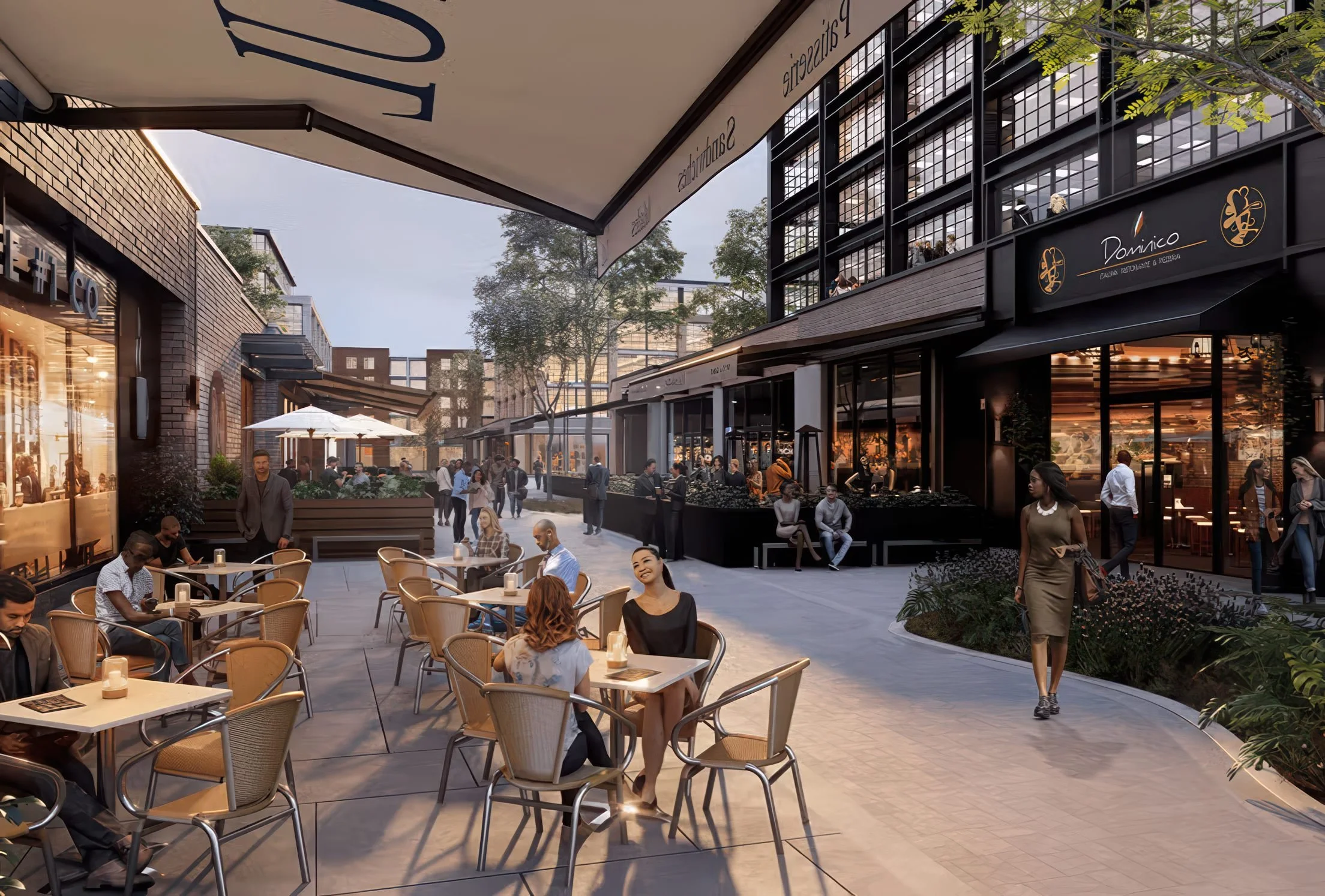 Rendering of lively pedestrian lanes (credit Tishman Speyer)