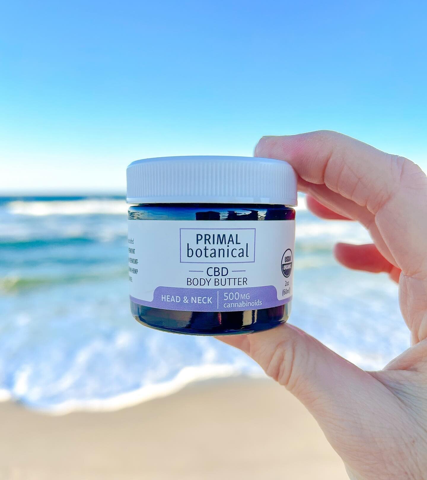 What&rsquo;s something you never leave home without? For me, it&rsquo;s lip balm (always!💋) and my Head &amp; Neck CBD body butter. 💜

I&rsquo;m on a road trip now, and I&rsquo;m getting to spend some time at my happy place, the ocean! Bright light