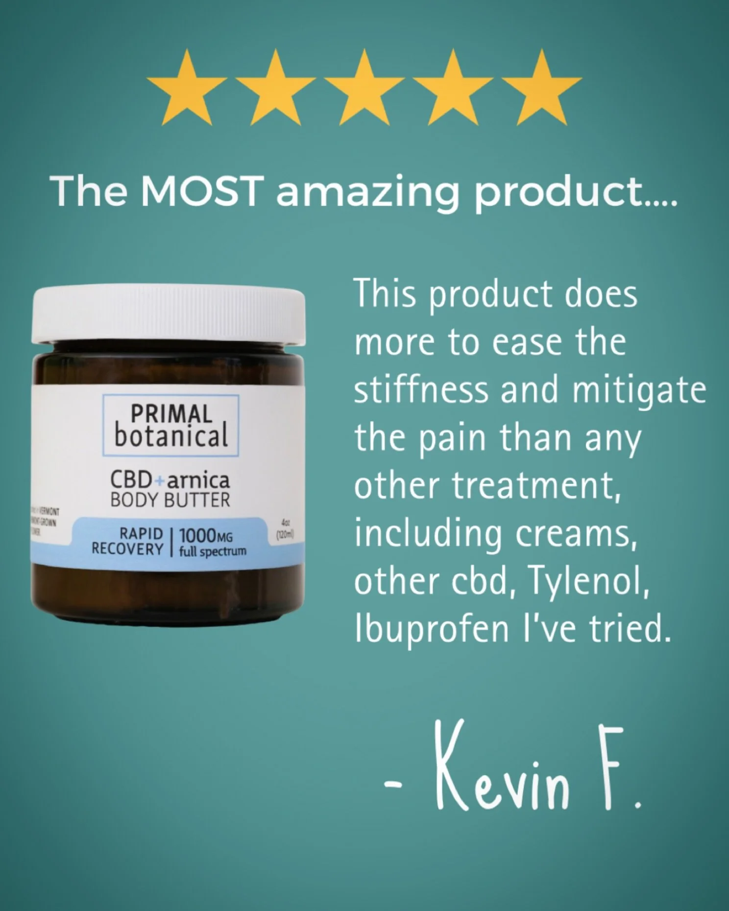 My Rapid Recovery CBD-arnica body butter is my best seller! Many customers have told me how much it has eased their pain and improved their quality of life.

Handmade with certified organic, Vermont-grown hemp flower and certified organic arnica mont