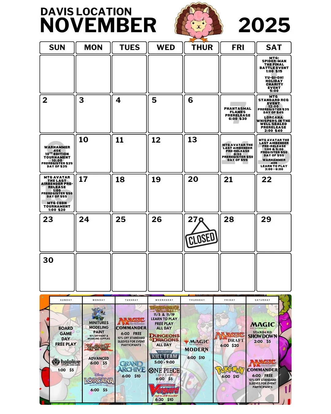 Davis November Calendar