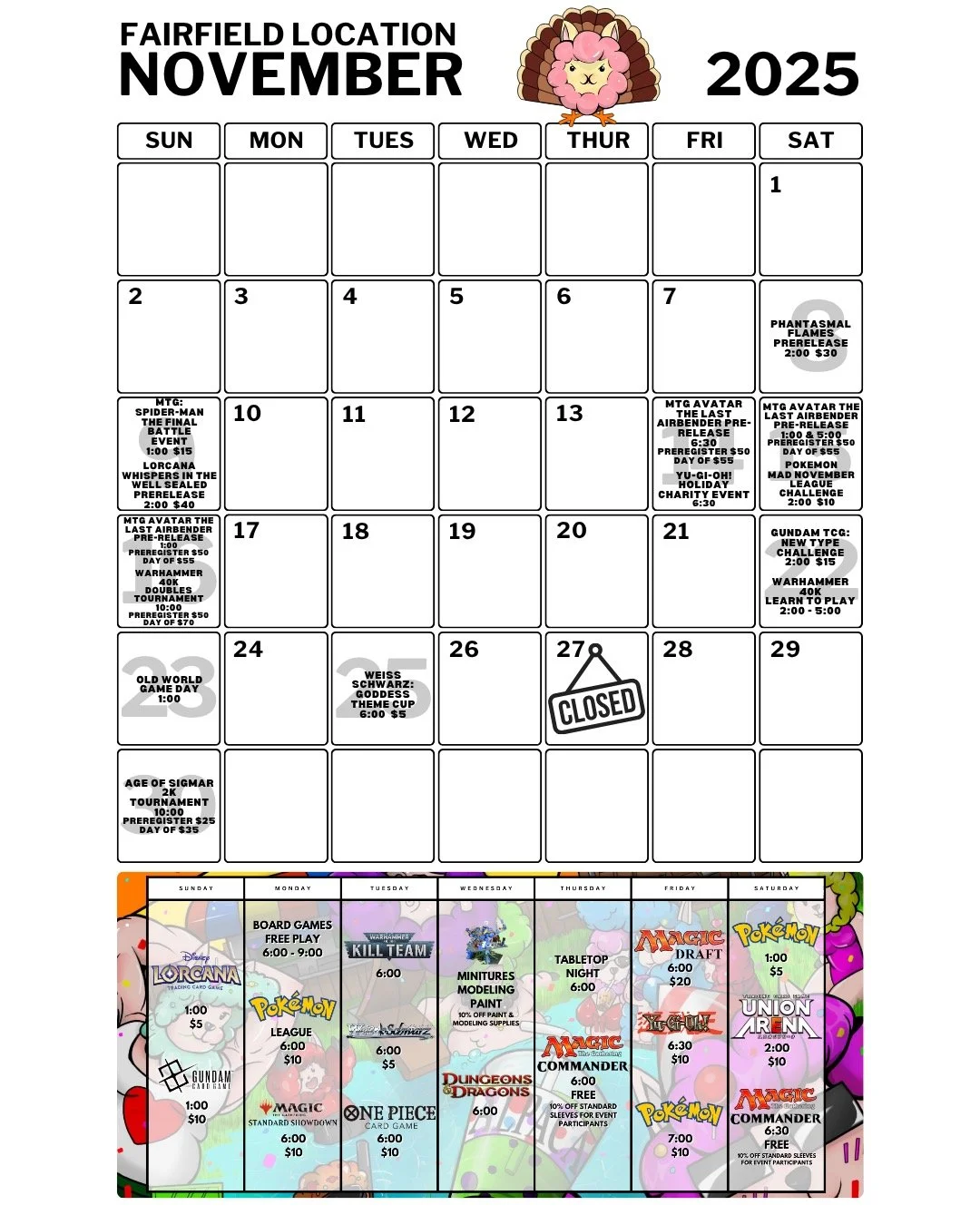Fairfield November Calendar