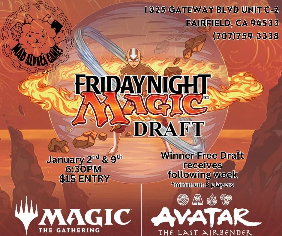 Magic players, join us tonight at 6:30 for draft! $15 Entry, Winner receives Free Draft following week. *8 player minimum.