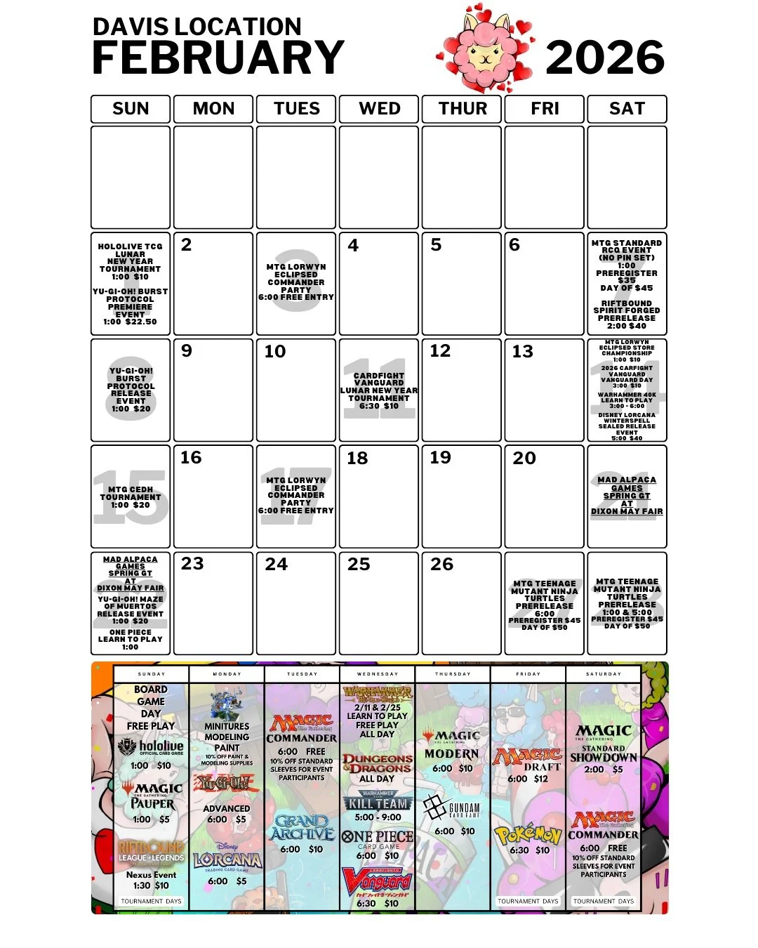 Davis February Calendar