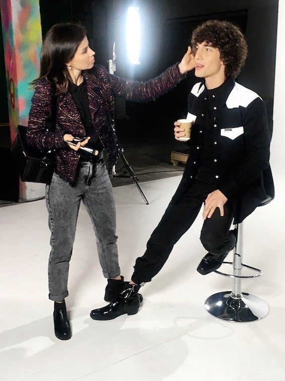 Pia Bedregal Styling Jorge López’s Hair Before Studio Shoot