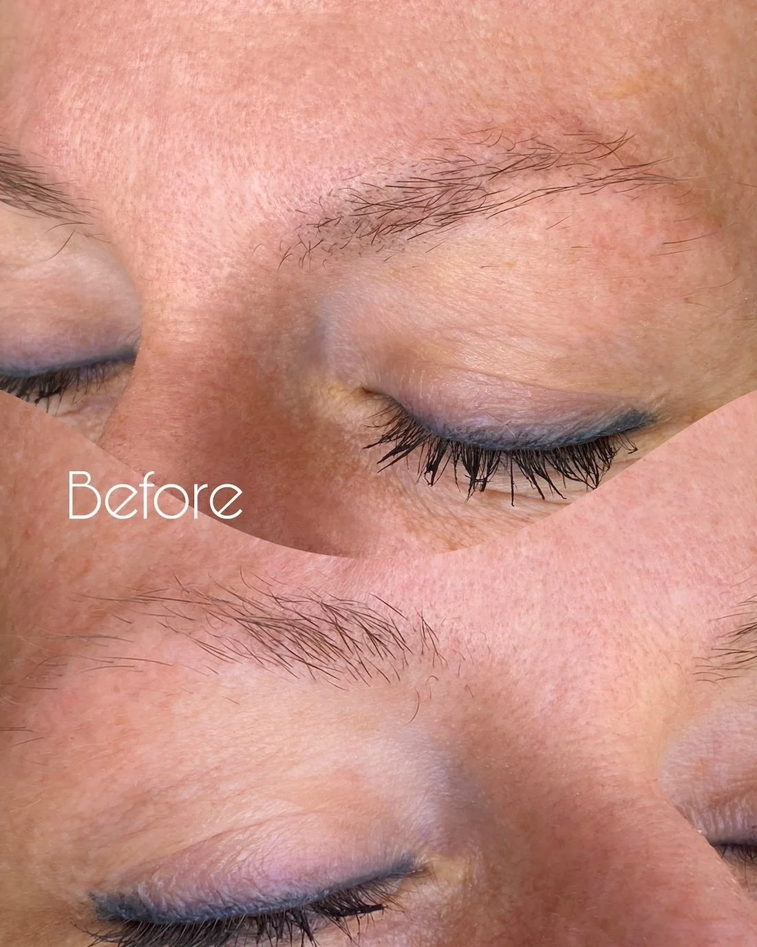 Before Machine Strokes for Fluffy Brows