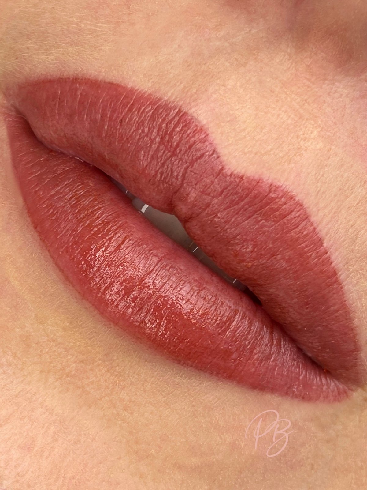 Realistic Fresh Lip Tattoo with Natural Sheer Tint After Healing
