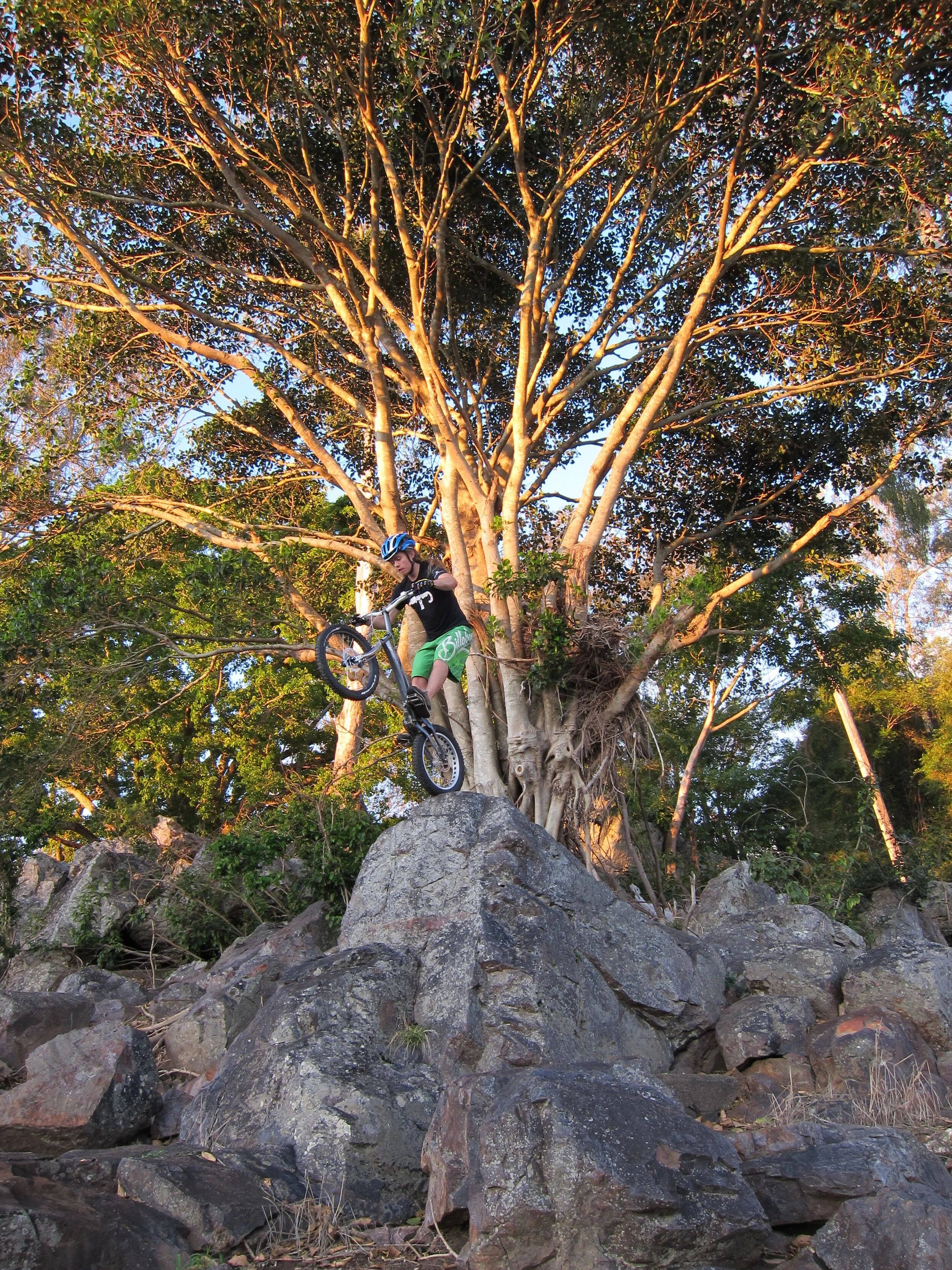 Jack Mullaly riding biketrials