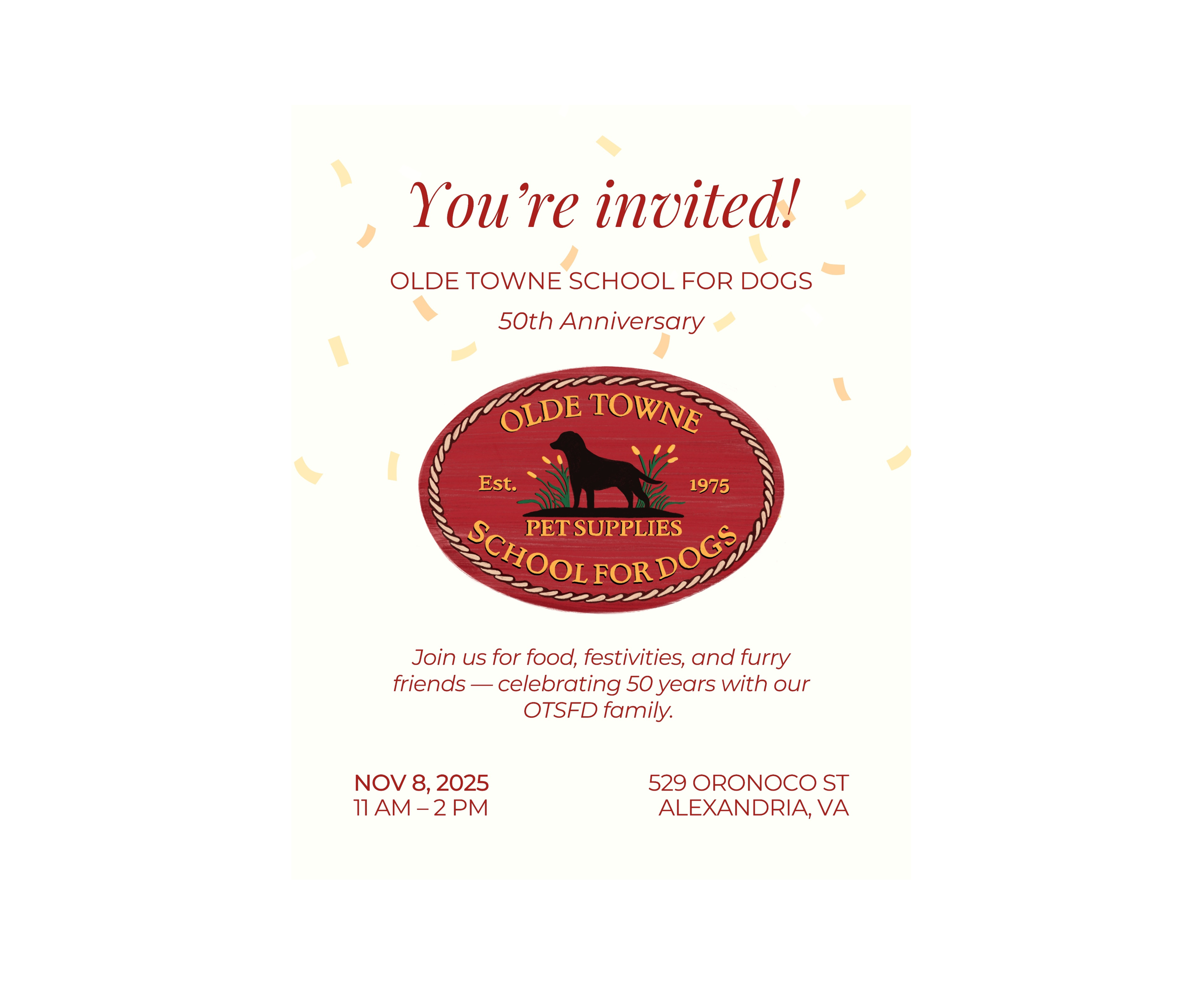 Olde Towne School for Dogs 50th Anniversary