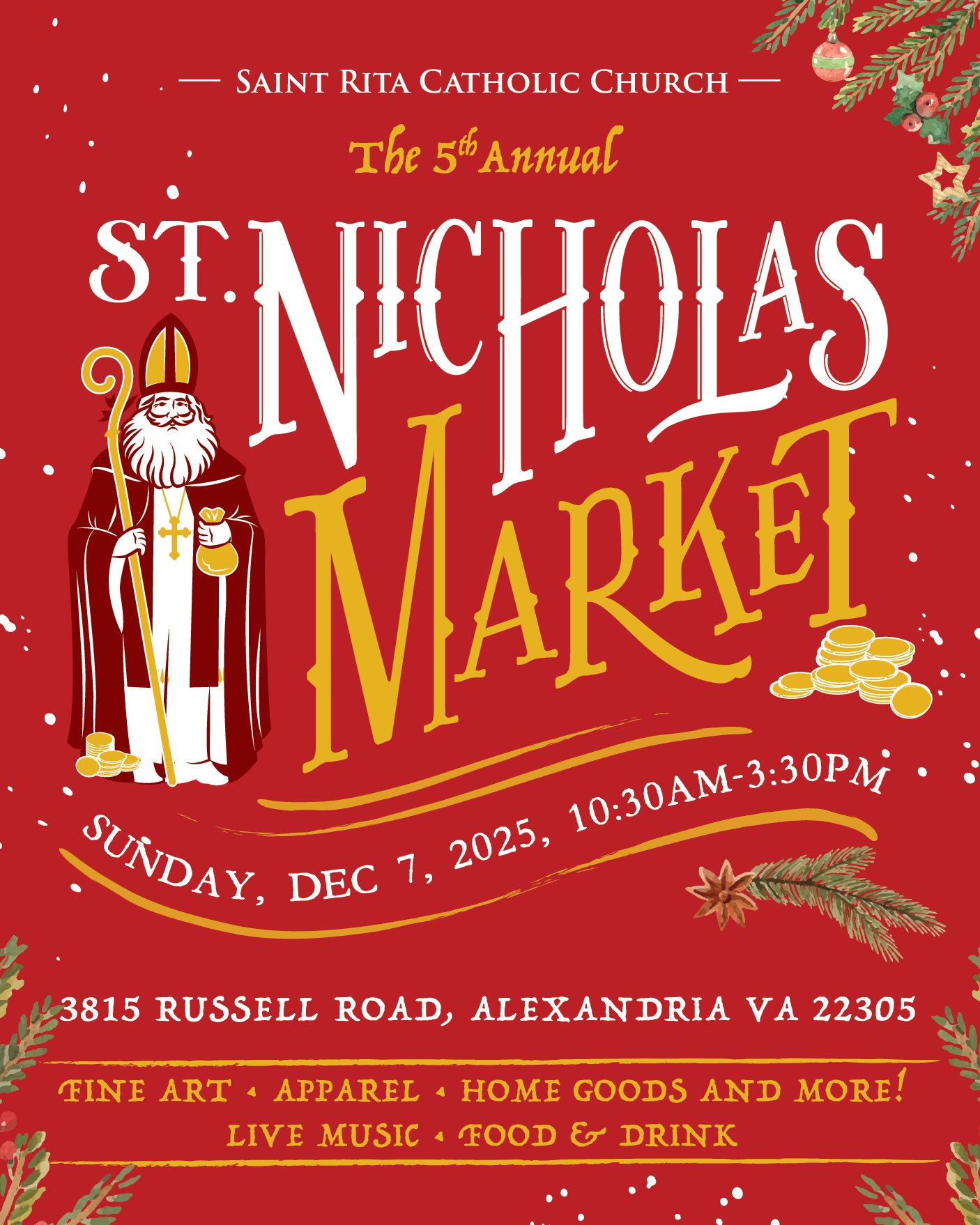 We're so excited to be a vendor at the St. Nicholas Market again this year!🎄

📆Come see us and stock up on your holiday gifts on Sunday, December 7!
🕥10:30 AM - 3:30 PM
📍Saint Rita Catholic Church, 3815 Russell Rd, Alexandria, VA 22305

#thingsto