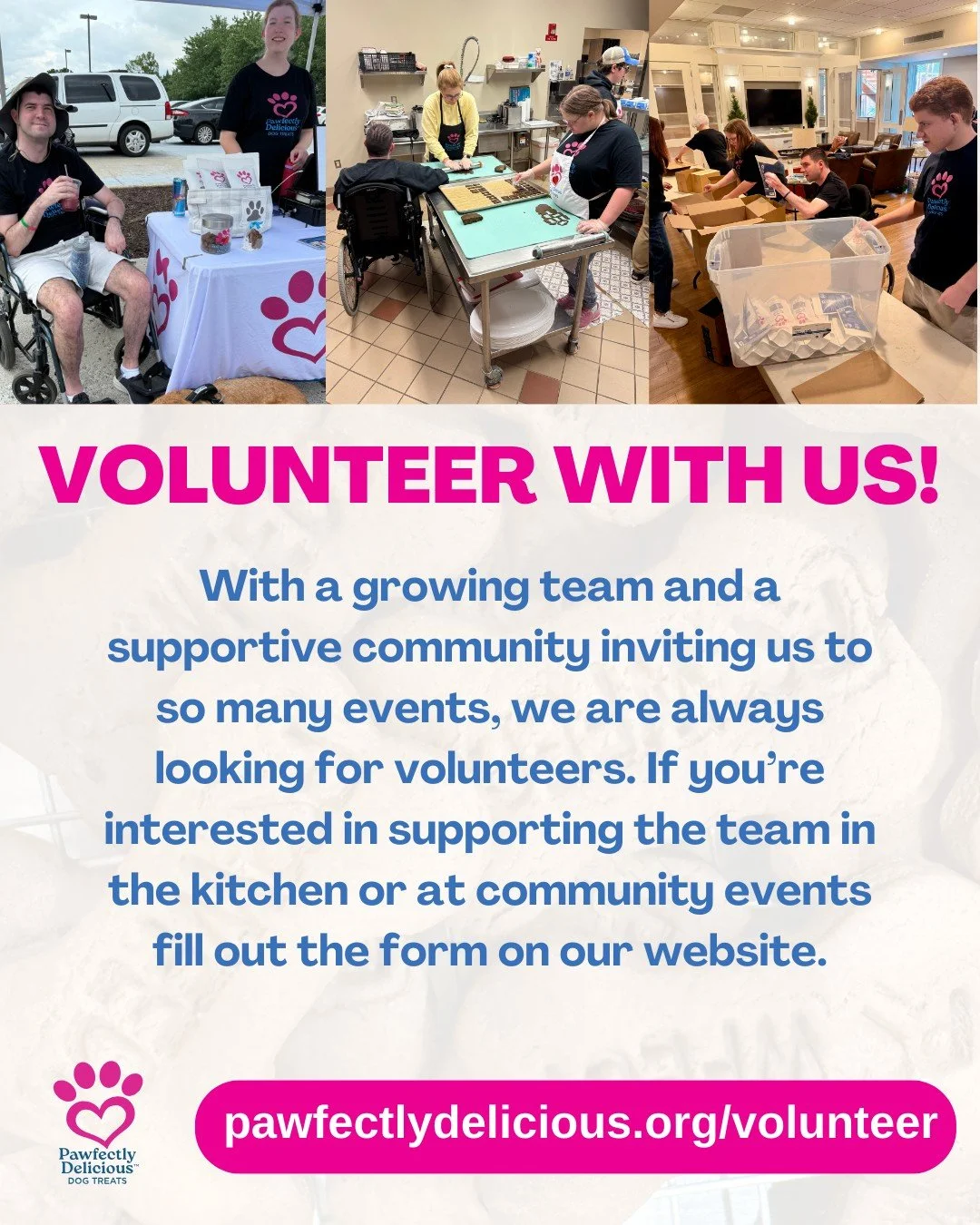 Our work wouldn&rsquo;t be possible without the support of our amazing volunteers! 🩷

We bake twice a week on Tuesdays and Thursdays, and as our team continues to grow, so does our need for extra hands in the kitchen.

This past year, we&rsquo;ve al