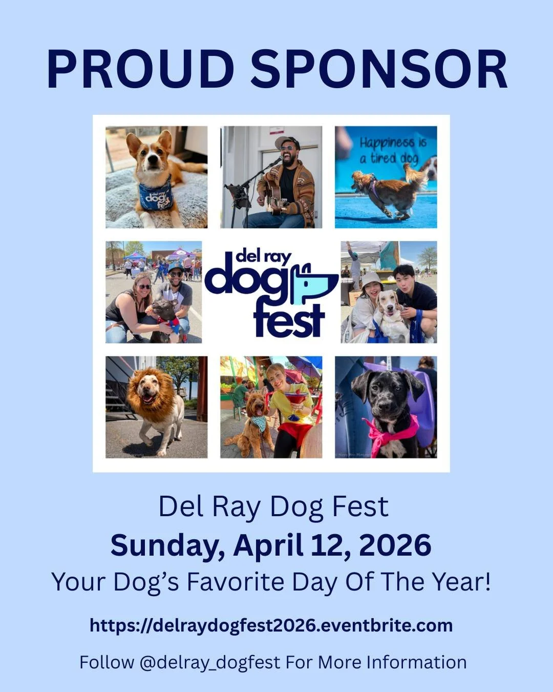 Pawfectly Delicious Dog Treats is honored to be a sponsor of Del Ray Dog Fest 🐾

This event brings together dog lovers, small businesses, and neighbors for an incredible day of community, connection, and canine joy. Supporting local, supporting pups