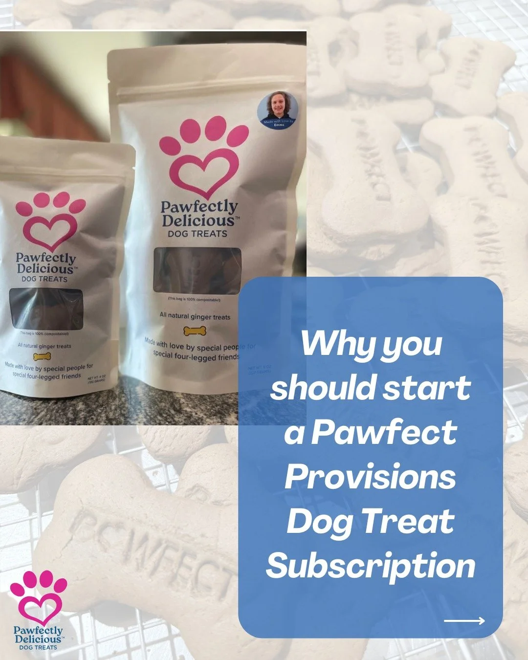 Besides the fact that so many dogs think our dog treats are delicious, here are a few more reasons you should consider a Pawfect Provisions Signature Treat Subscription:

♿ You're supporting work for individuals with disabilities in an inclusive envi