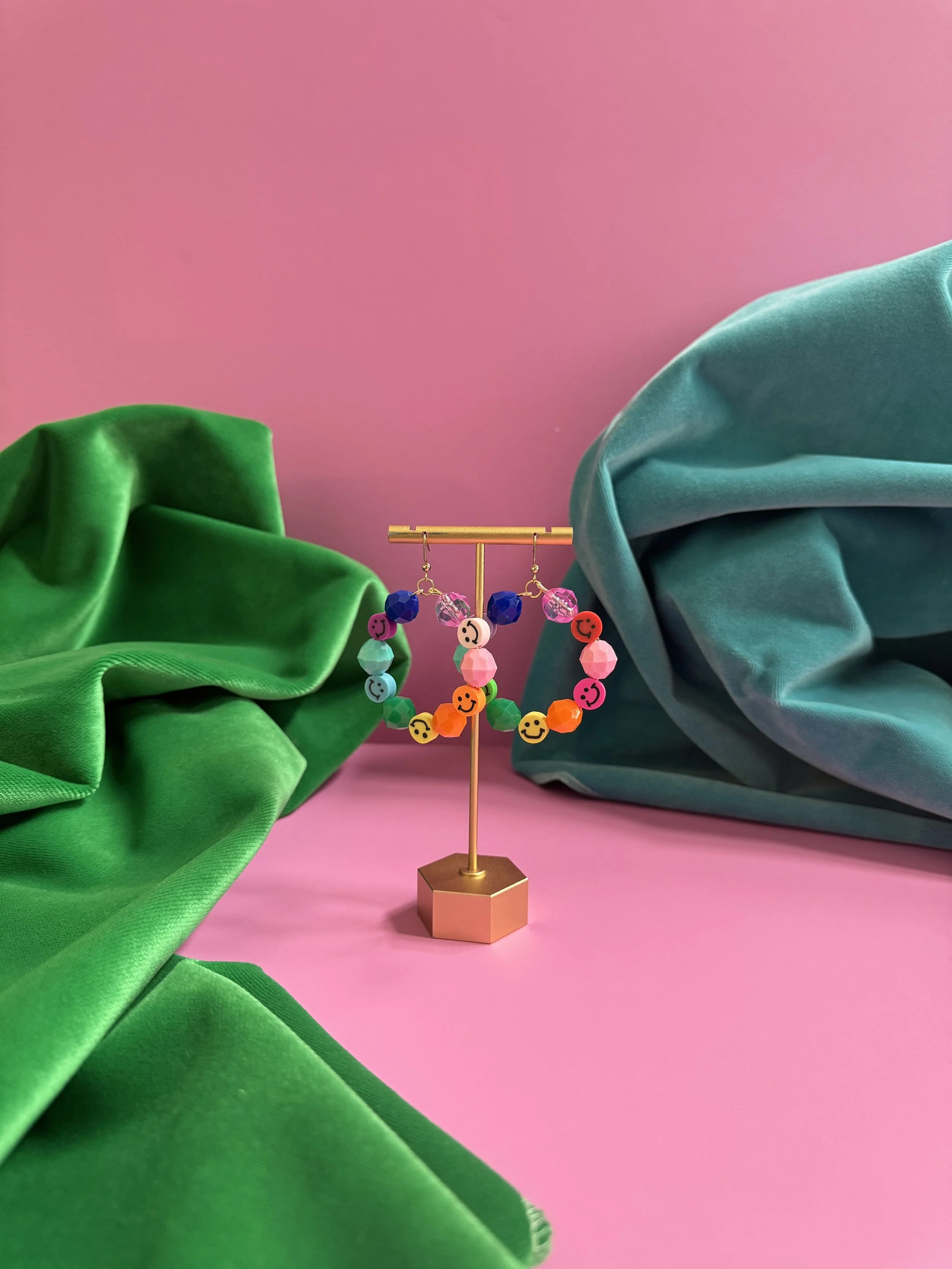 Rainbow Smiley Hoops