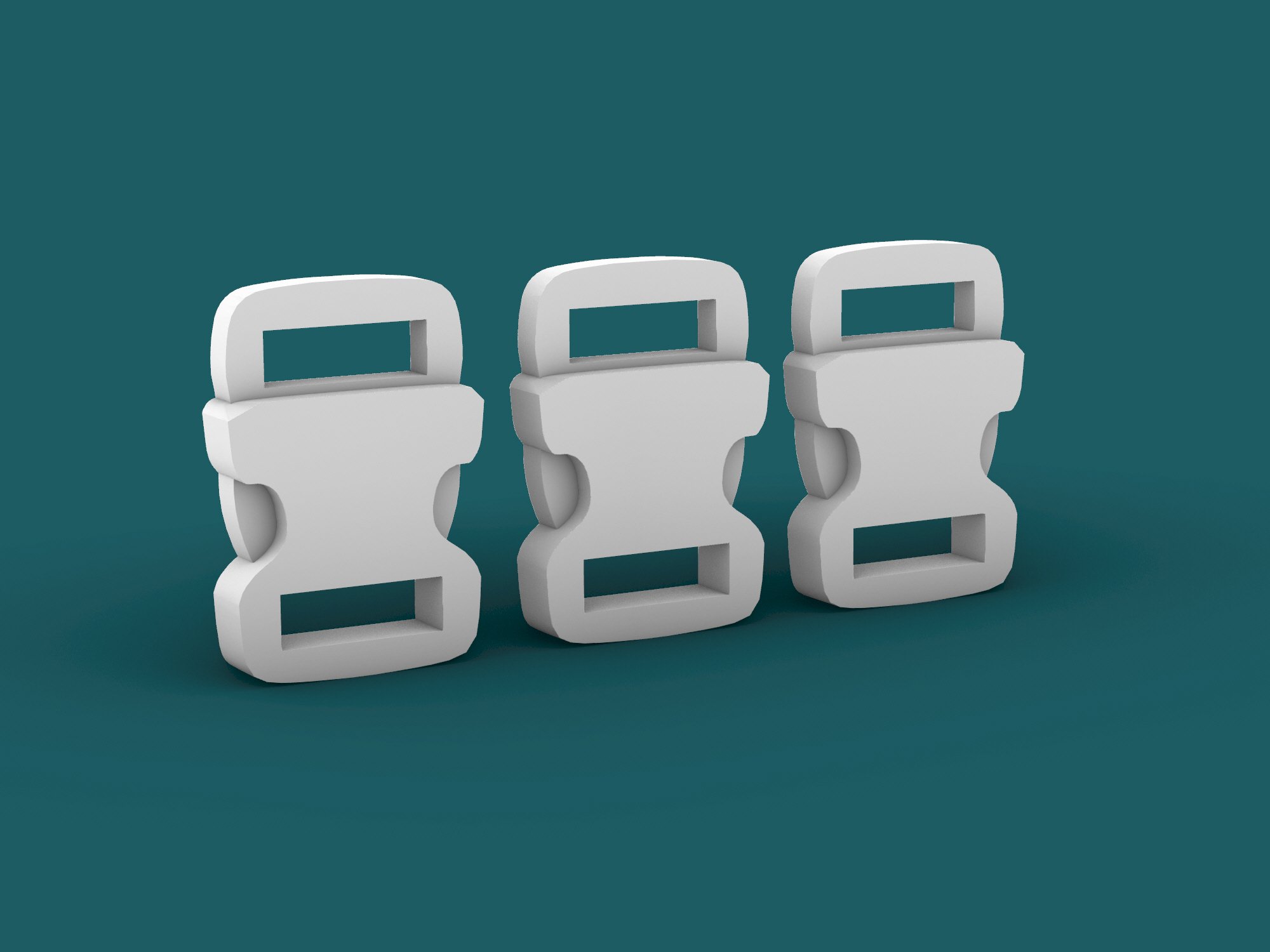 NON-Functioning Strap Buckles (Set of 3)
