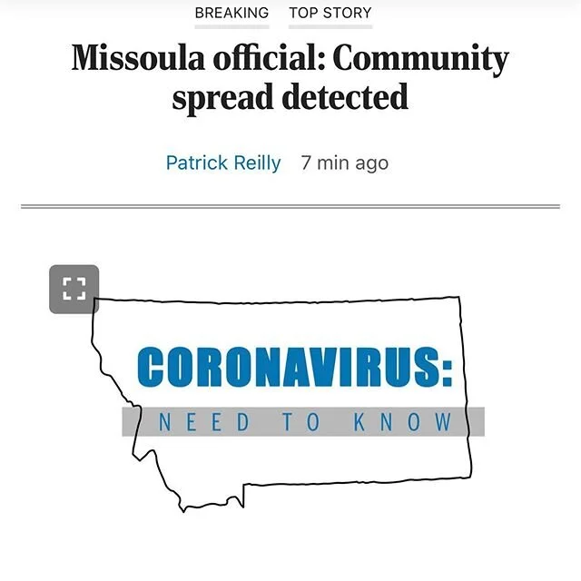 Stay safe Missoula ❤️ Practice social distancing, check on your neighbors, tip your delivery workers, and most importantly wash your hands.

Difficult days and weeks lie ahead for our community. Should you need access to state resources -or access to