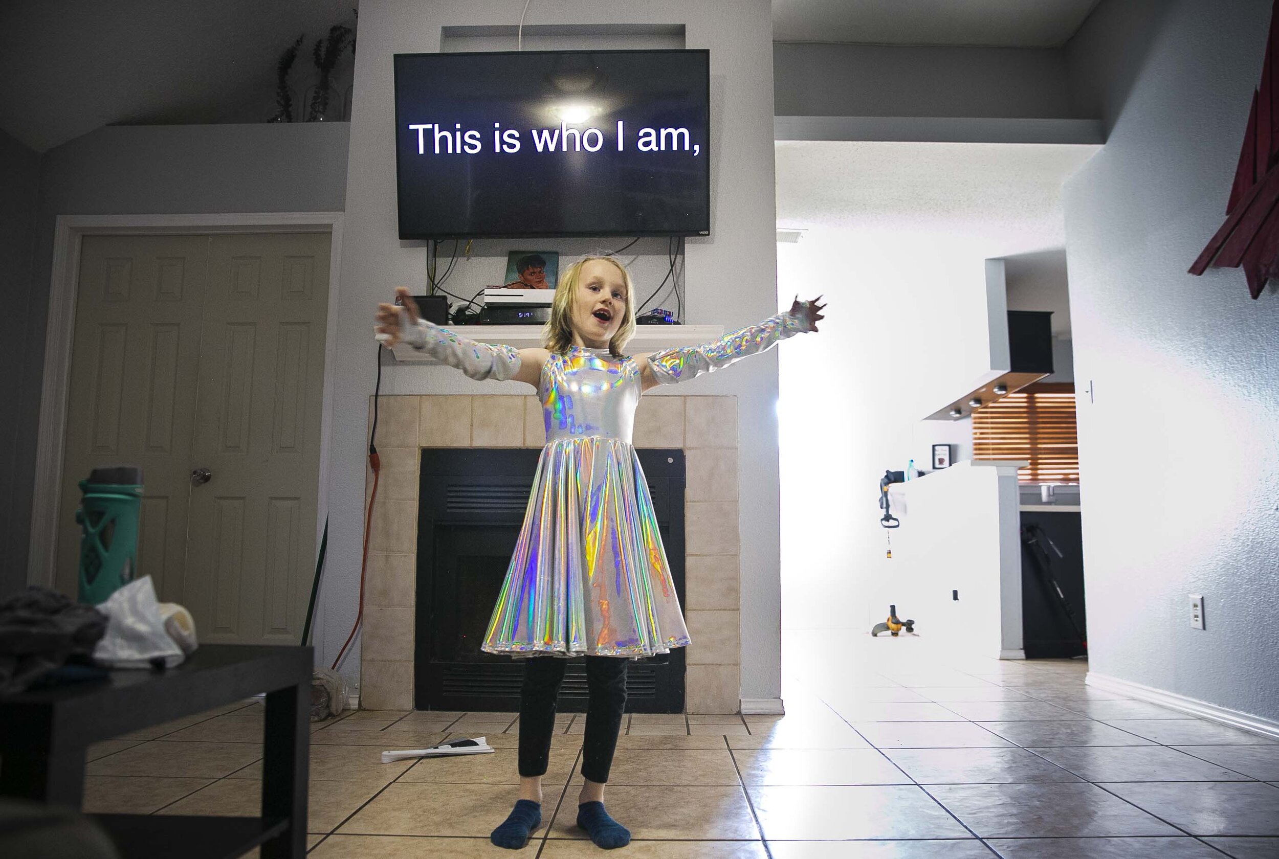  Keegan, a gender creative child, then 8, rehearses for his upcoming inaugural drag performance at the home of his drag queen mentors, Robby and Alex, in Austin, Texas, U.S., Oct. 26, 2018.   "I really think like that's one of the most important thin