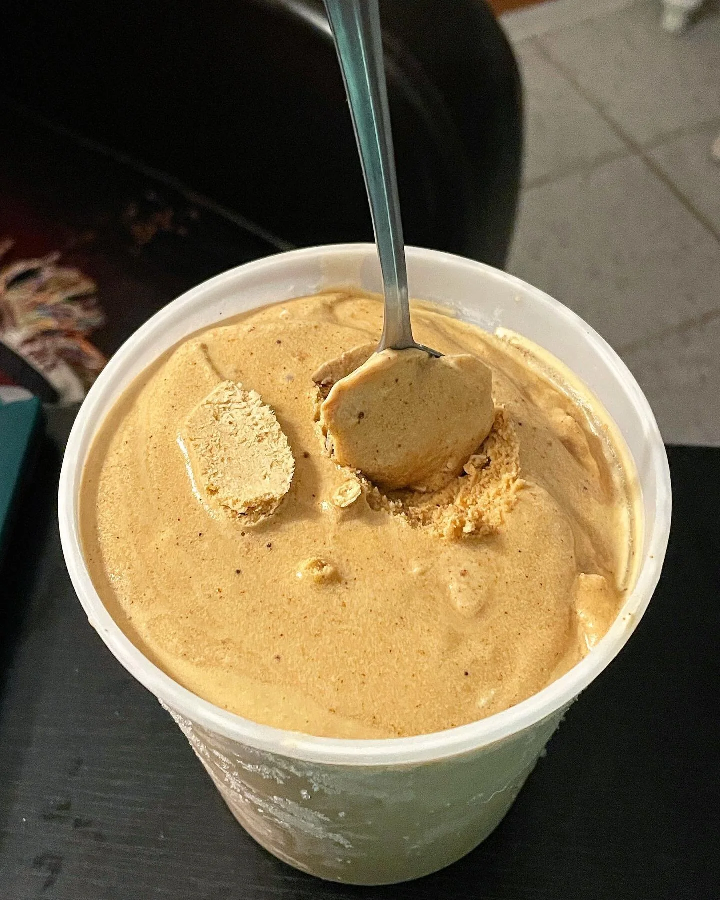 Gingerbread &amp; stout ice cream with lil chunks of Trader Joe&rsquo;s mini gingerbread people.

I had been planning to make ice cream at some point this week with some leftover egg yolks, and then yesterday I woke up anxious and spiraling into a pi