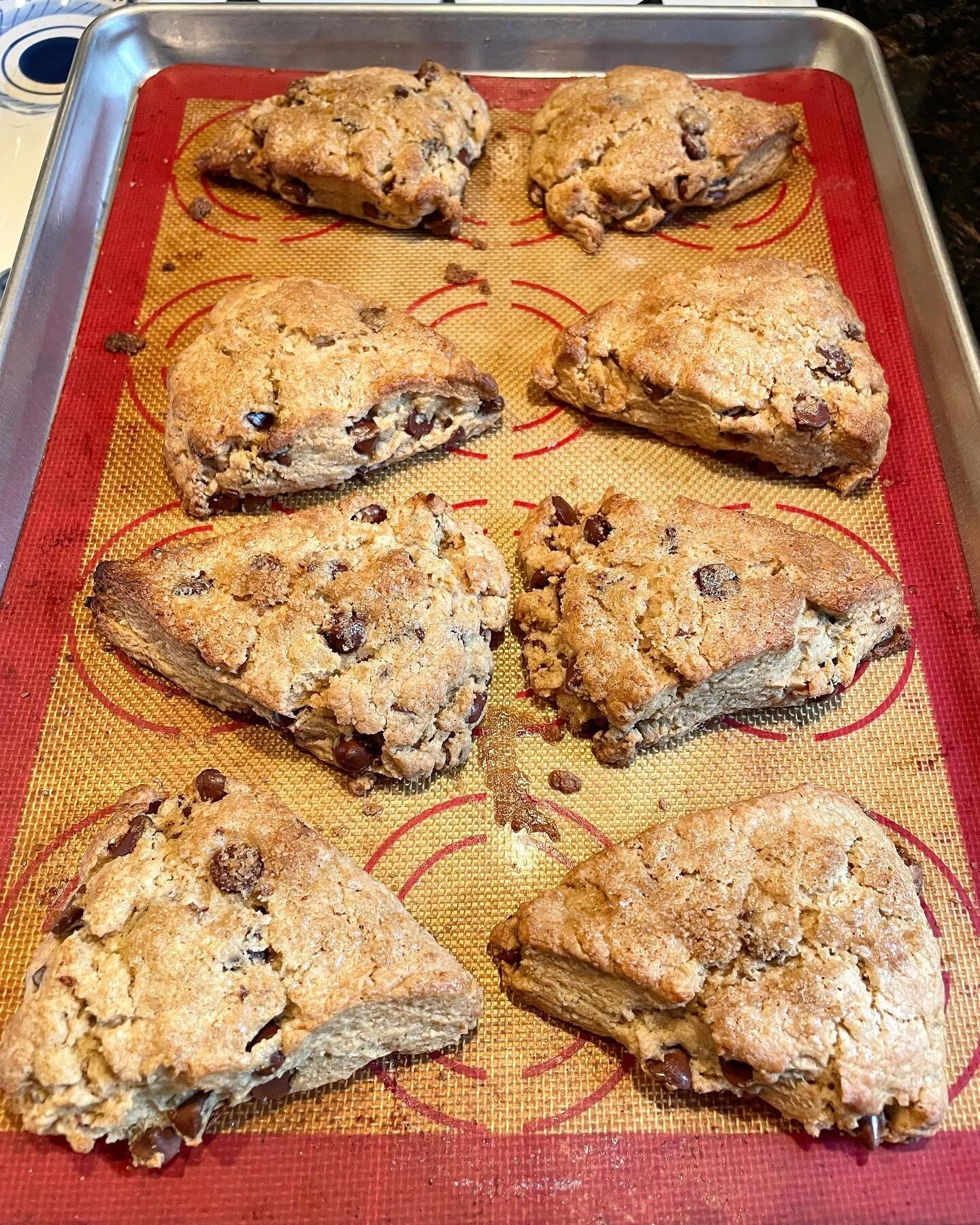 Peanut butter chocolate chip scones for when you&rsquo;re thinking about the parents of trans youth reaching out and asking for services at your org because they fled Texas and are seeking community, and thinking about the folks who cannot leave or d