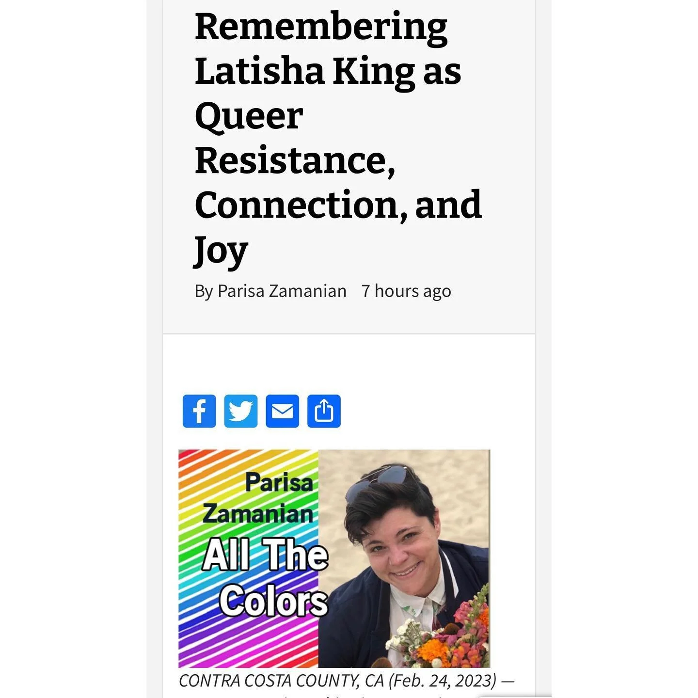 Through my job, some of the staff are able to contribute to Concord &amp; Clayton&rsquo;s publication The Pioneer. This month I chose to reflect on Latisha King and working with queer youth. Rest in power 💖

#queer #trans #queeryouth #transyouth #lg