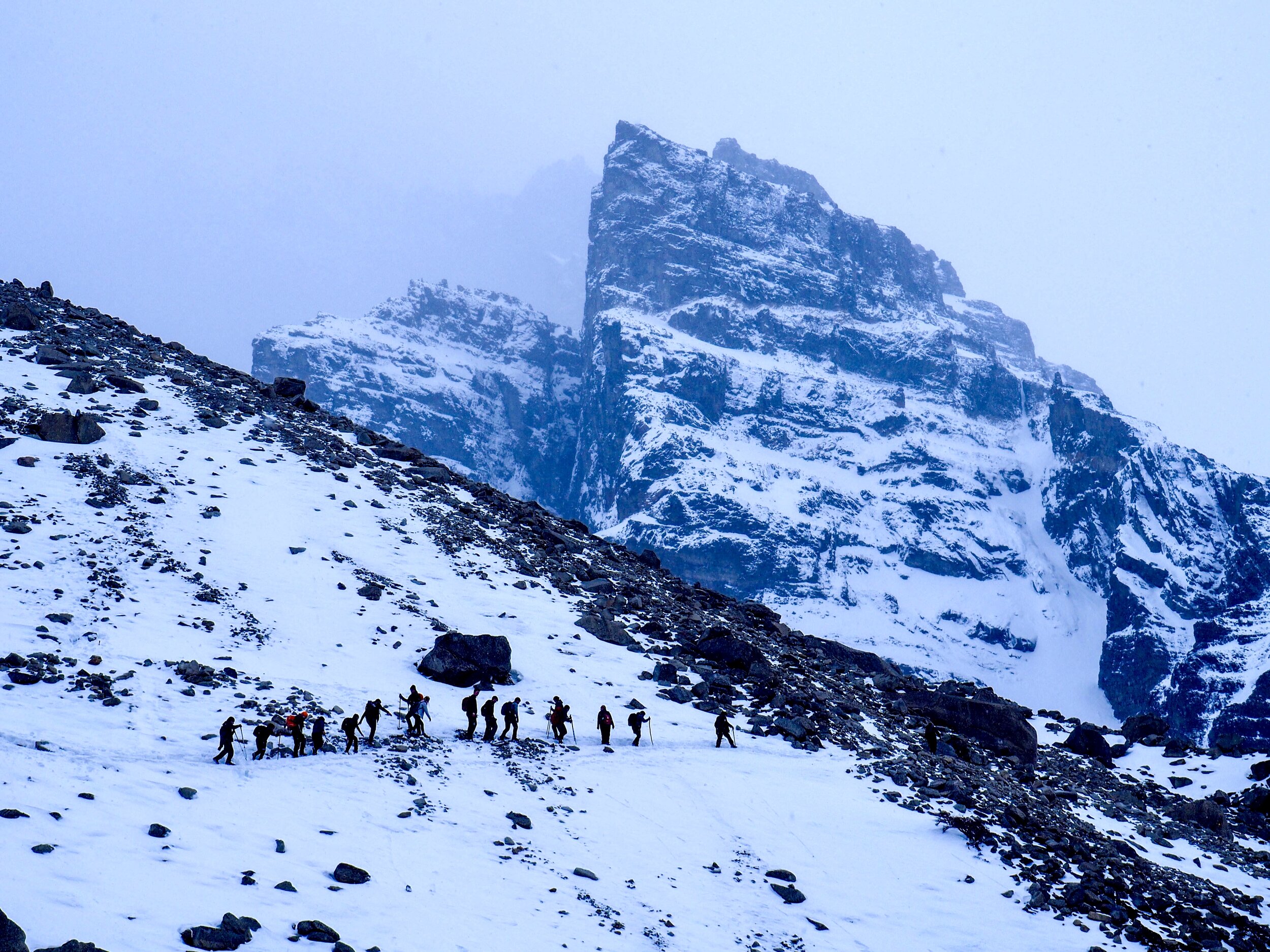 Hiking Mirador de los Torres in Torres del Paine National Park, Patagonia.