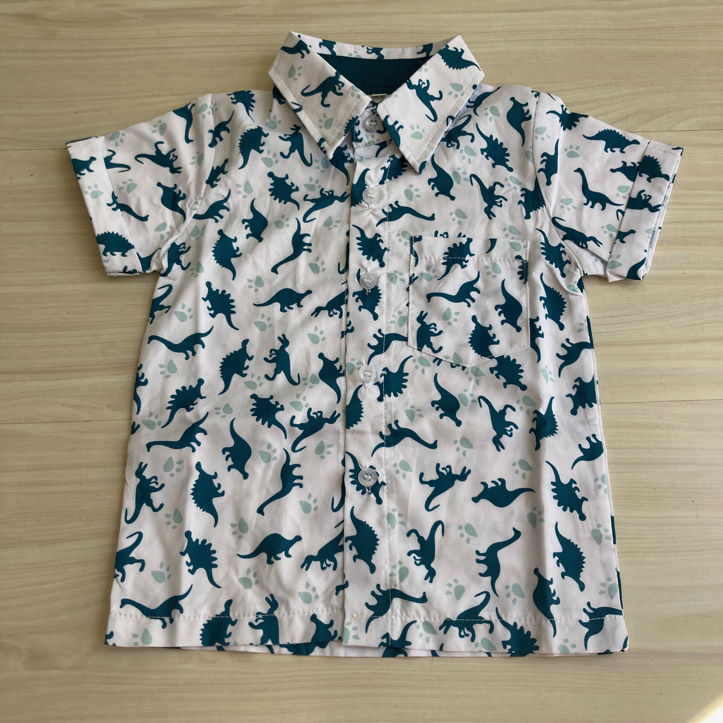Toddler Dino Button Front Shirt - Sz 3T