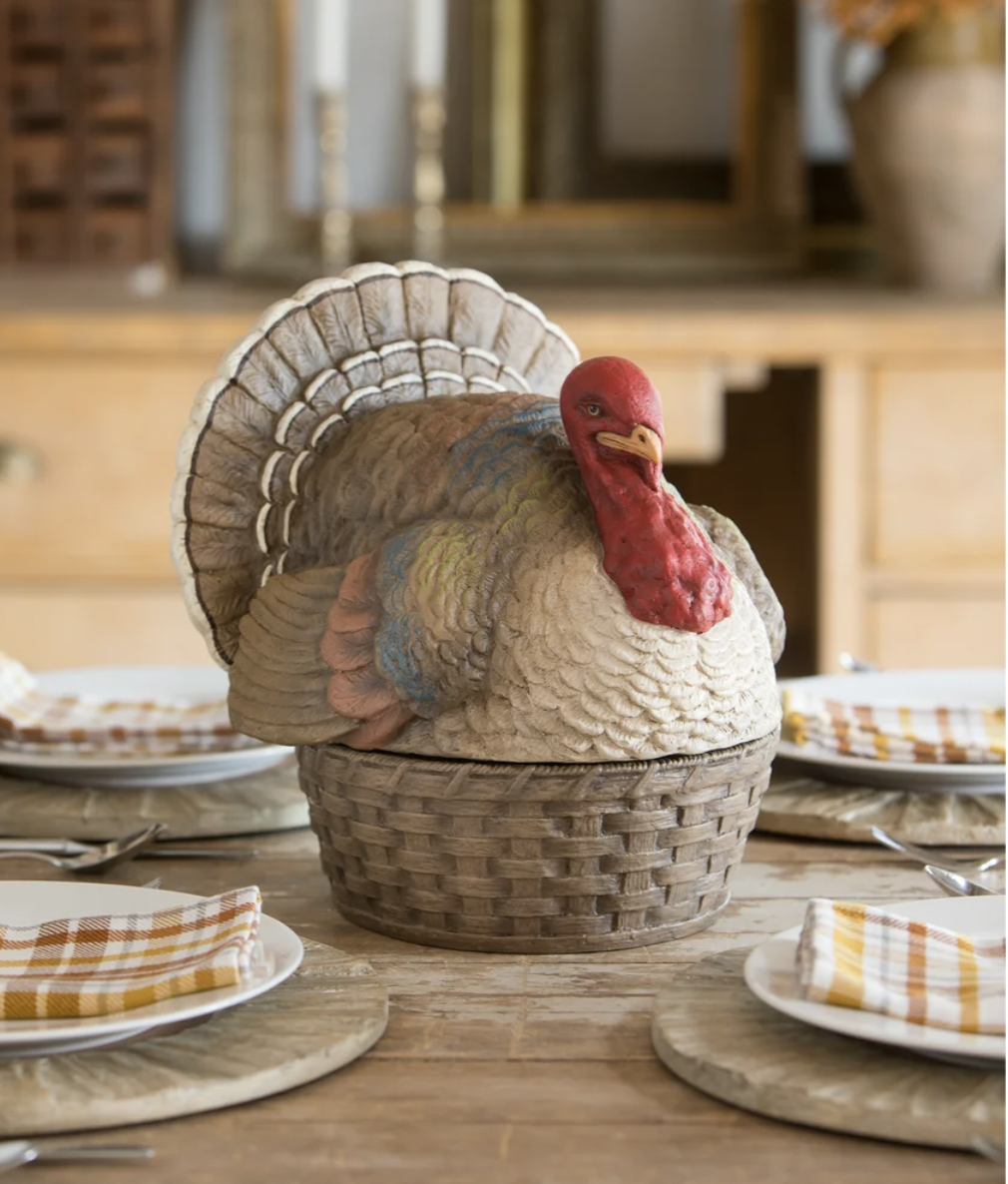 Vintage Turkey Basket Container