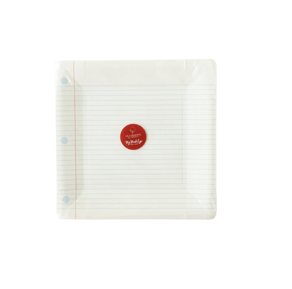 Back To School Notebook Paper Plate