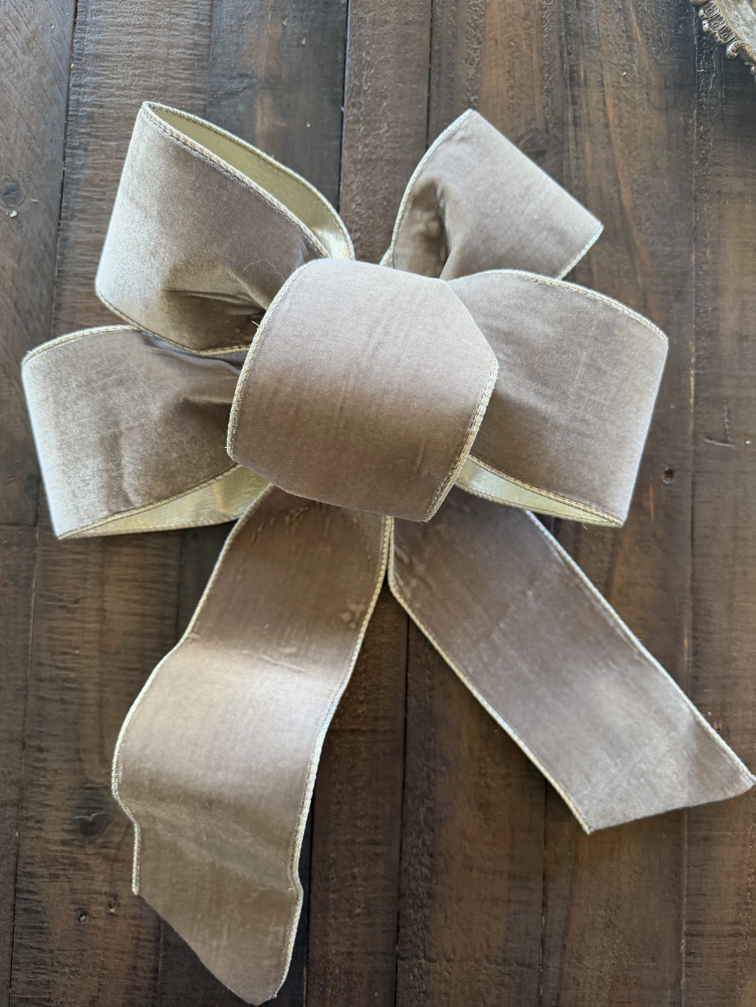 Handmade Champagne Christmas Bow