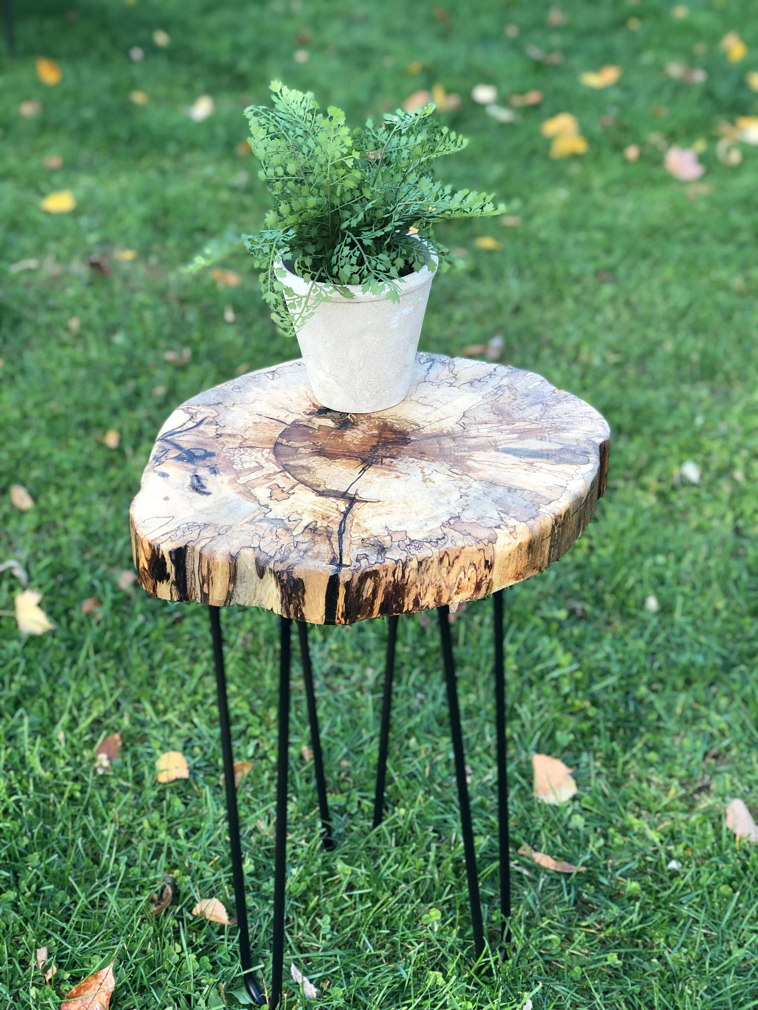 Spalted maple end table.