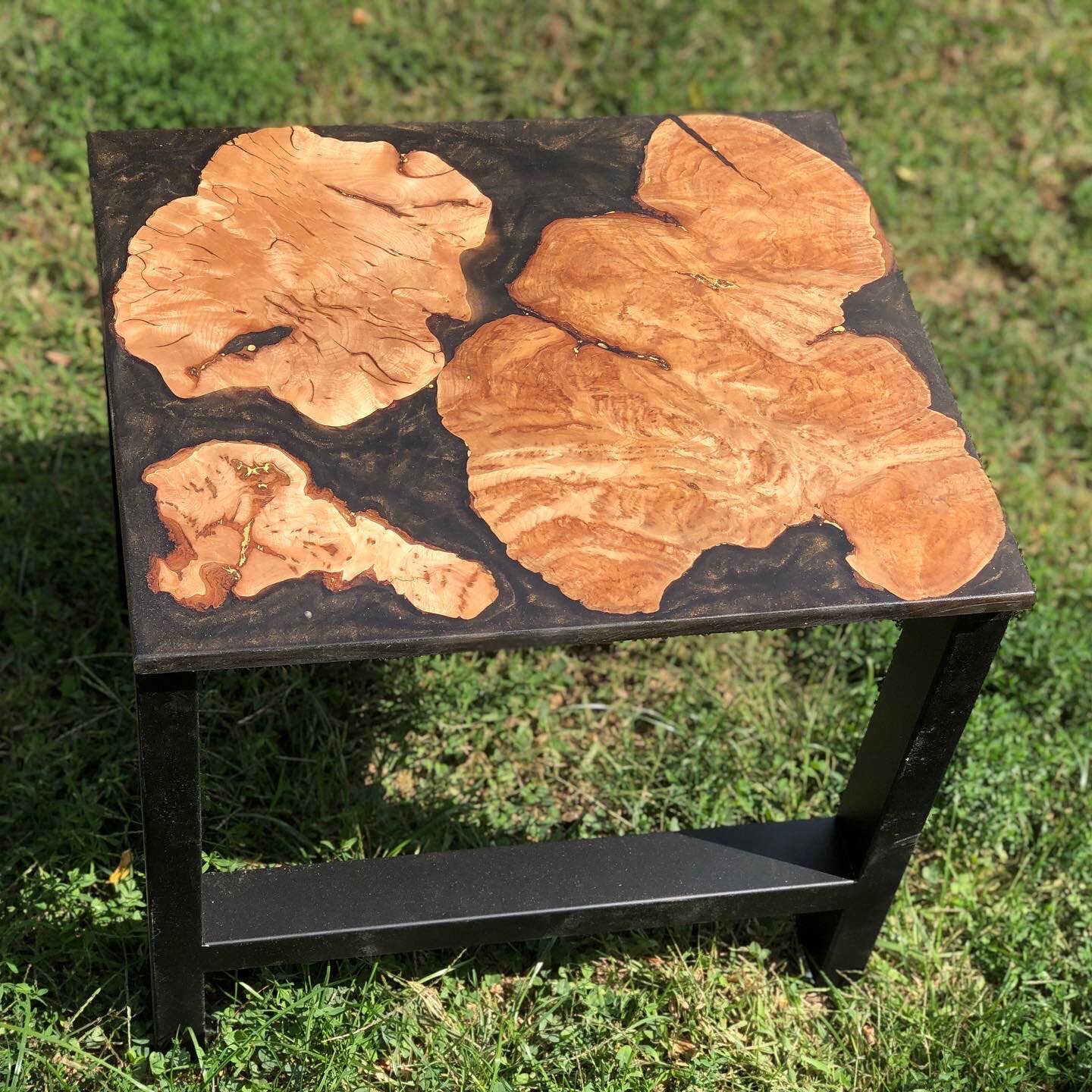 Sugar Maple Burl Epoxy Side Table