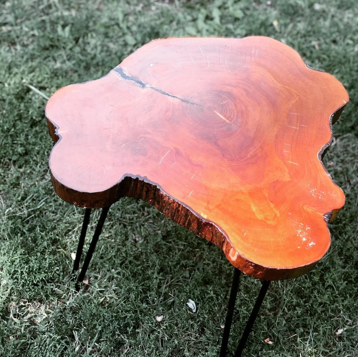 Cypress Side Table with Hairpin Legs — Em's Woodwork