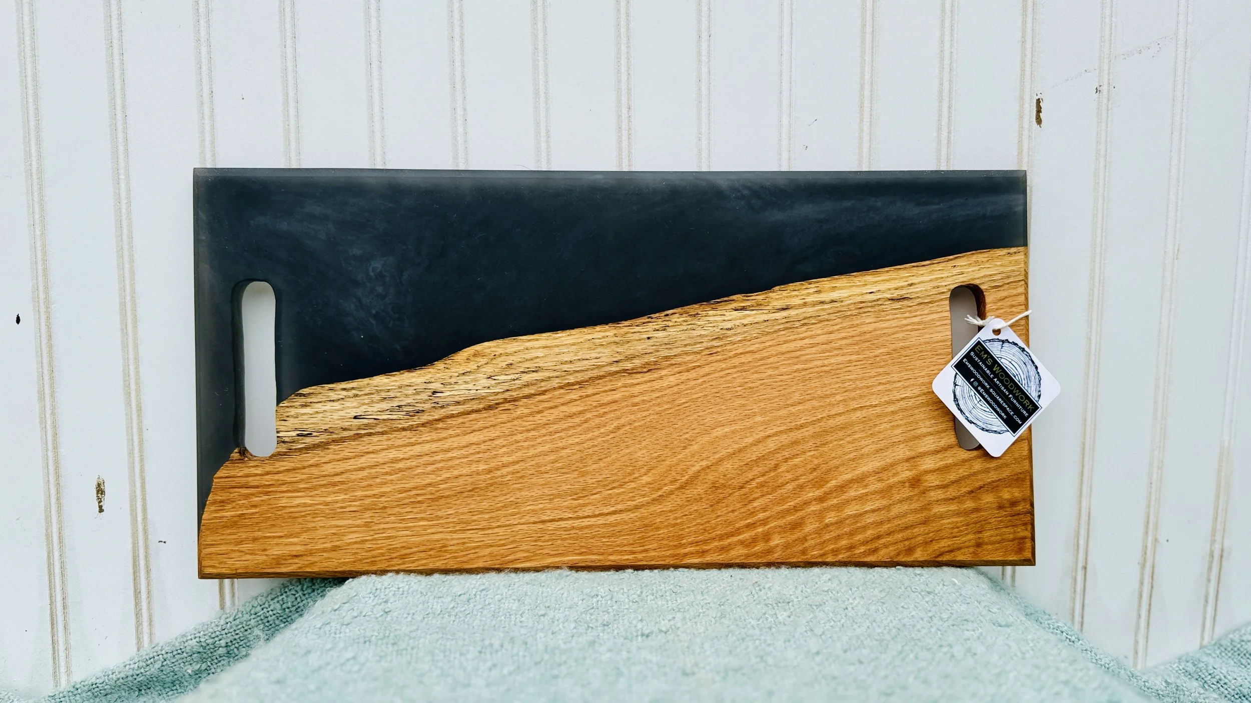 Oak and Black Epoxy Charcuterie