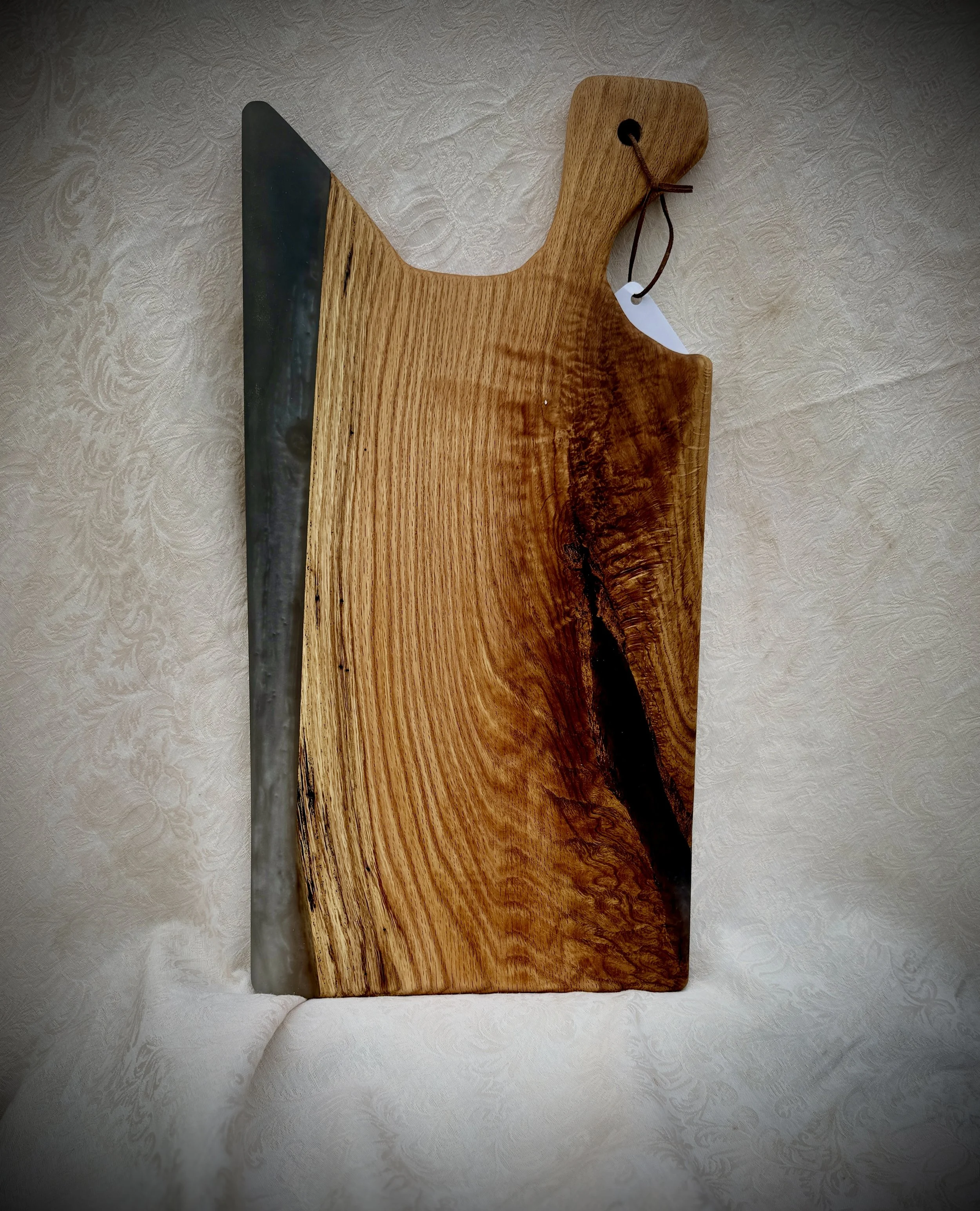 Oak and Black Epoxy Charcuterie