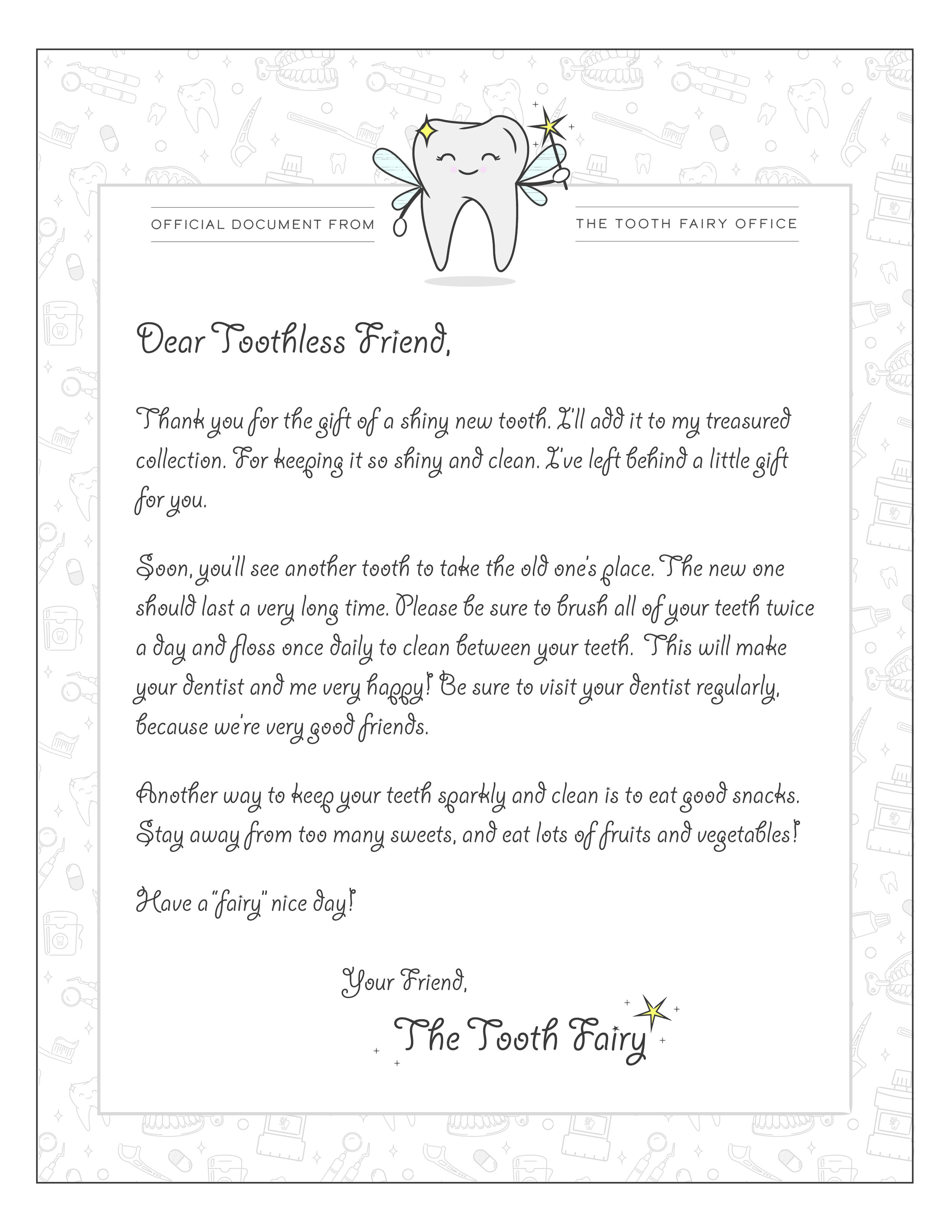 TOOTH FAIRY KIT — Cache Valley Pediatric Dentistry