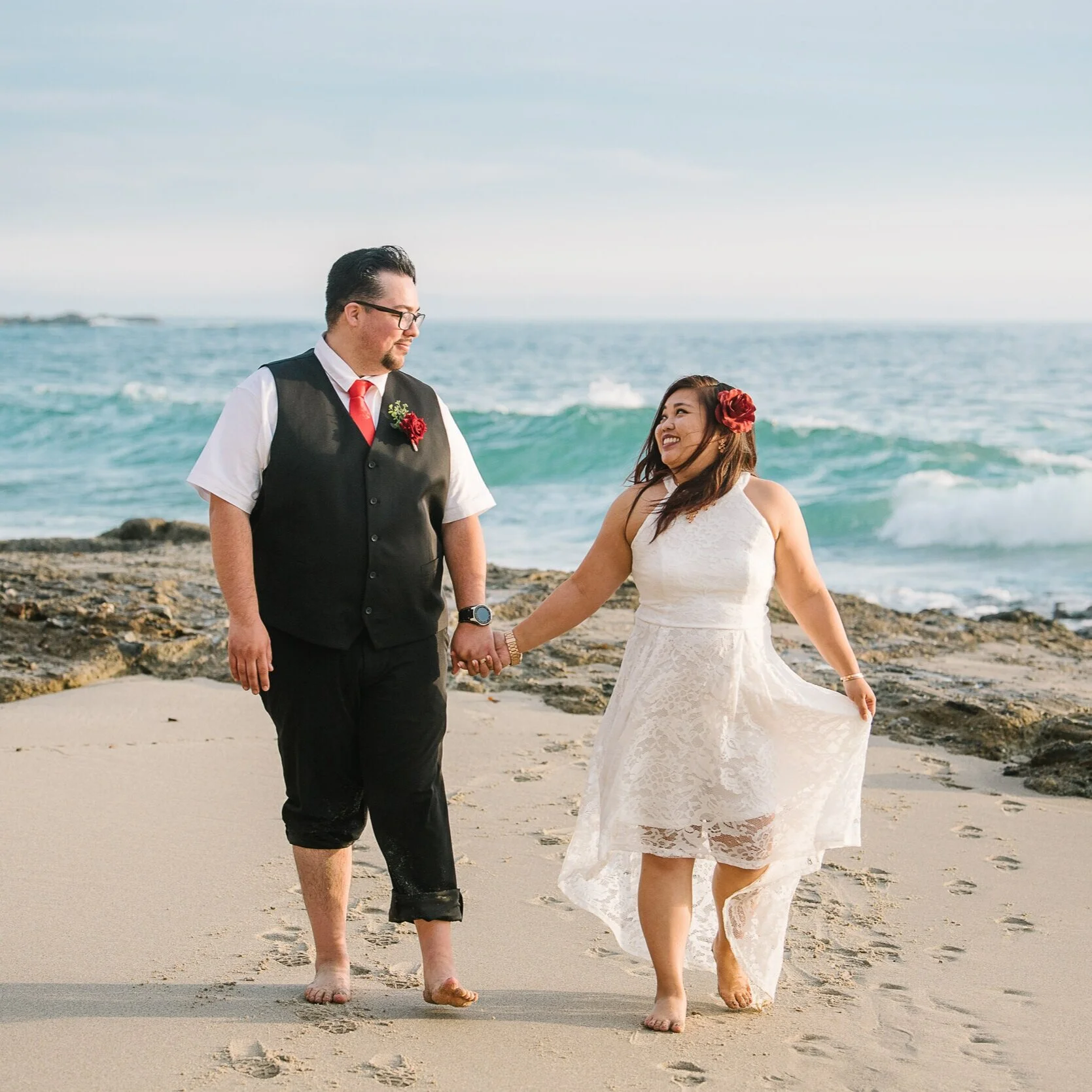 Elopement at Victoria Beach seaside tower