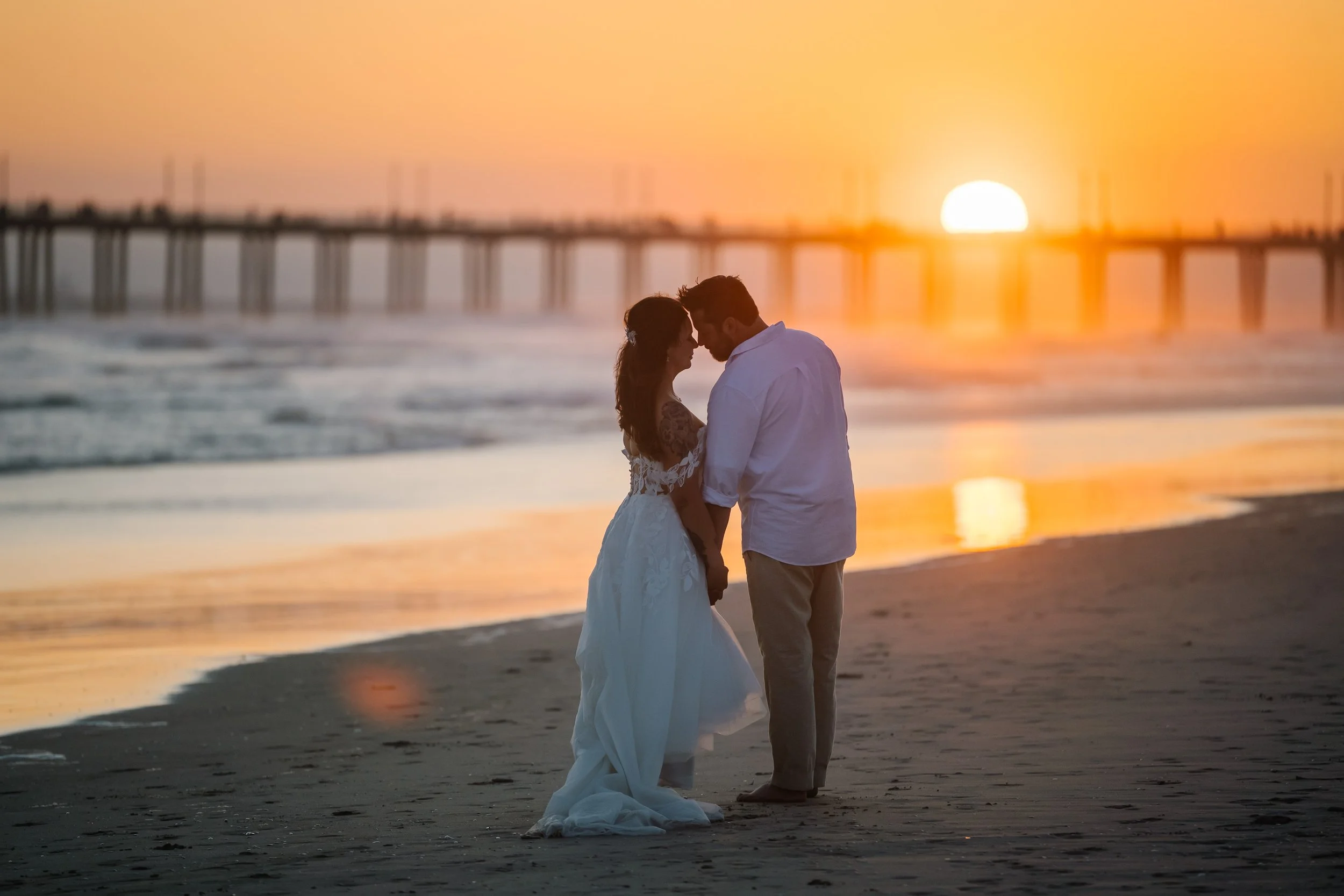 Luminaire Images orange county elopement photographer sunset huntington beach