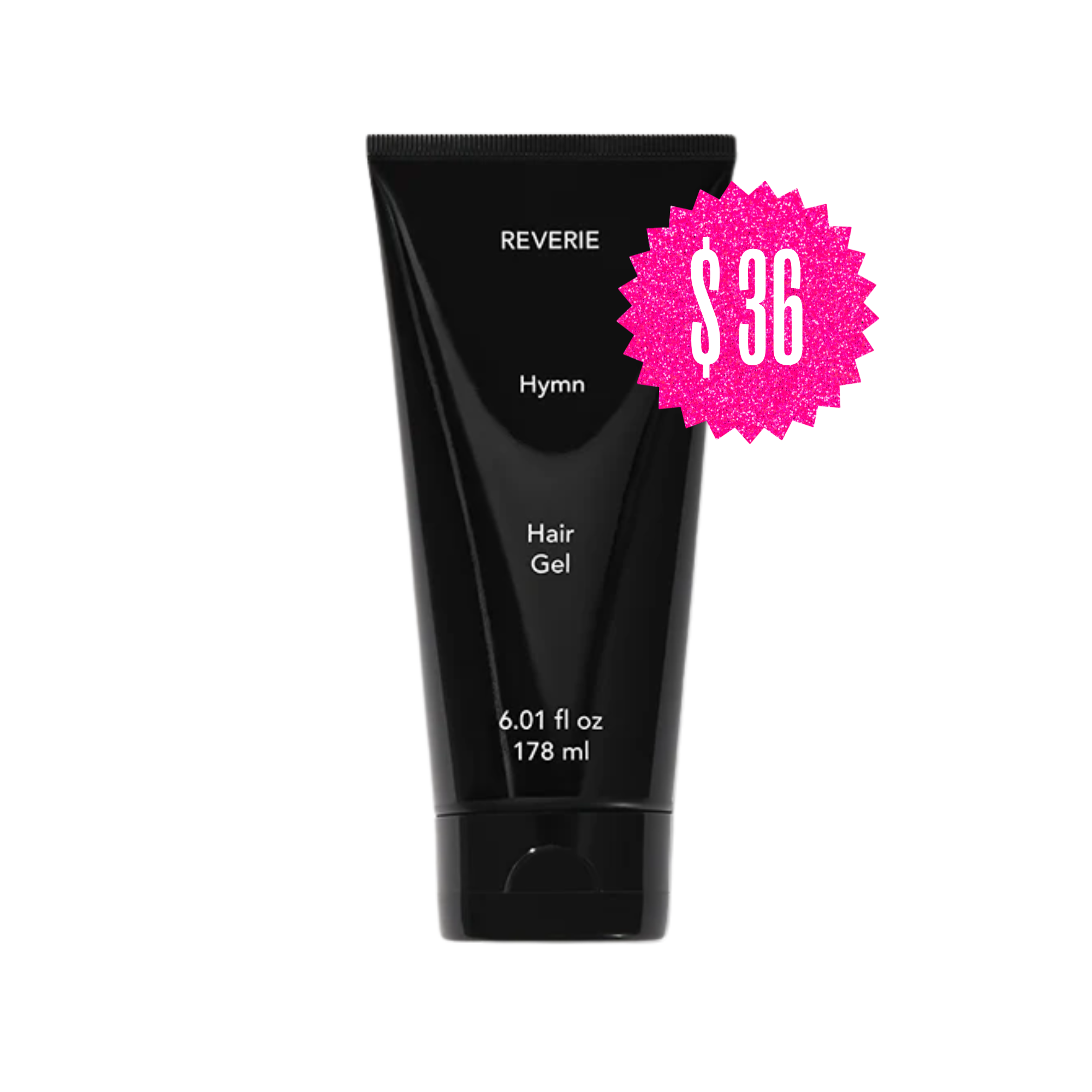 A black tube of Reverie Hymn Hair Gel, 6.01 fluid ounces, priced at $36.