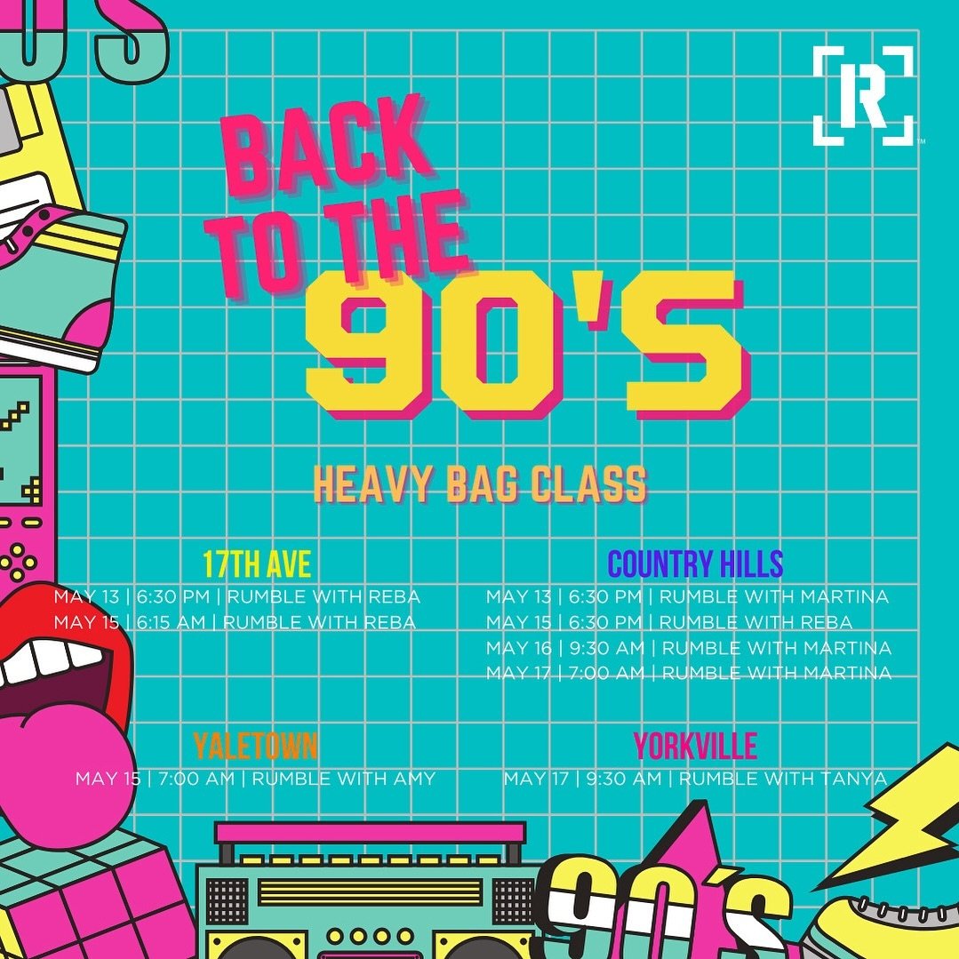 Get ready to &lsquo;Push It&rsquo; to the limit in our 90&rsquo;s-themed heavy bag class! 🎵
⠀⠀⠀⠀⠀⠀⠀⠀⠀
Which 90&rsquo;s snack would you munch on after a workout?
👉🏻 Dunkaroos
👉🏻 Gushers
⠀⠀⠀⠀⠀⠀⠀⠀⠀
Cast your vote in the comments and book a sweat to
