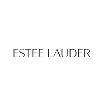 Logo Estée Lauder en noir sur fond blanc.