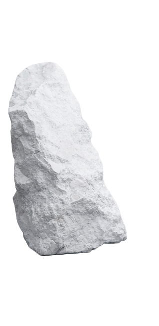 Gros rocher blanc isolé sur un fond transparent.