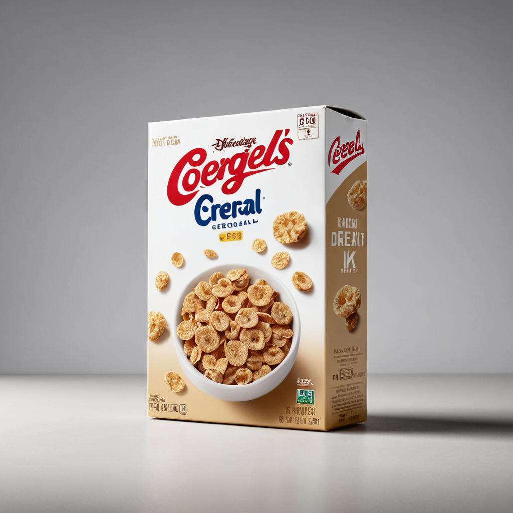 Boîte de céréales Coergel's Creral avec un bol de céréales fermentées.