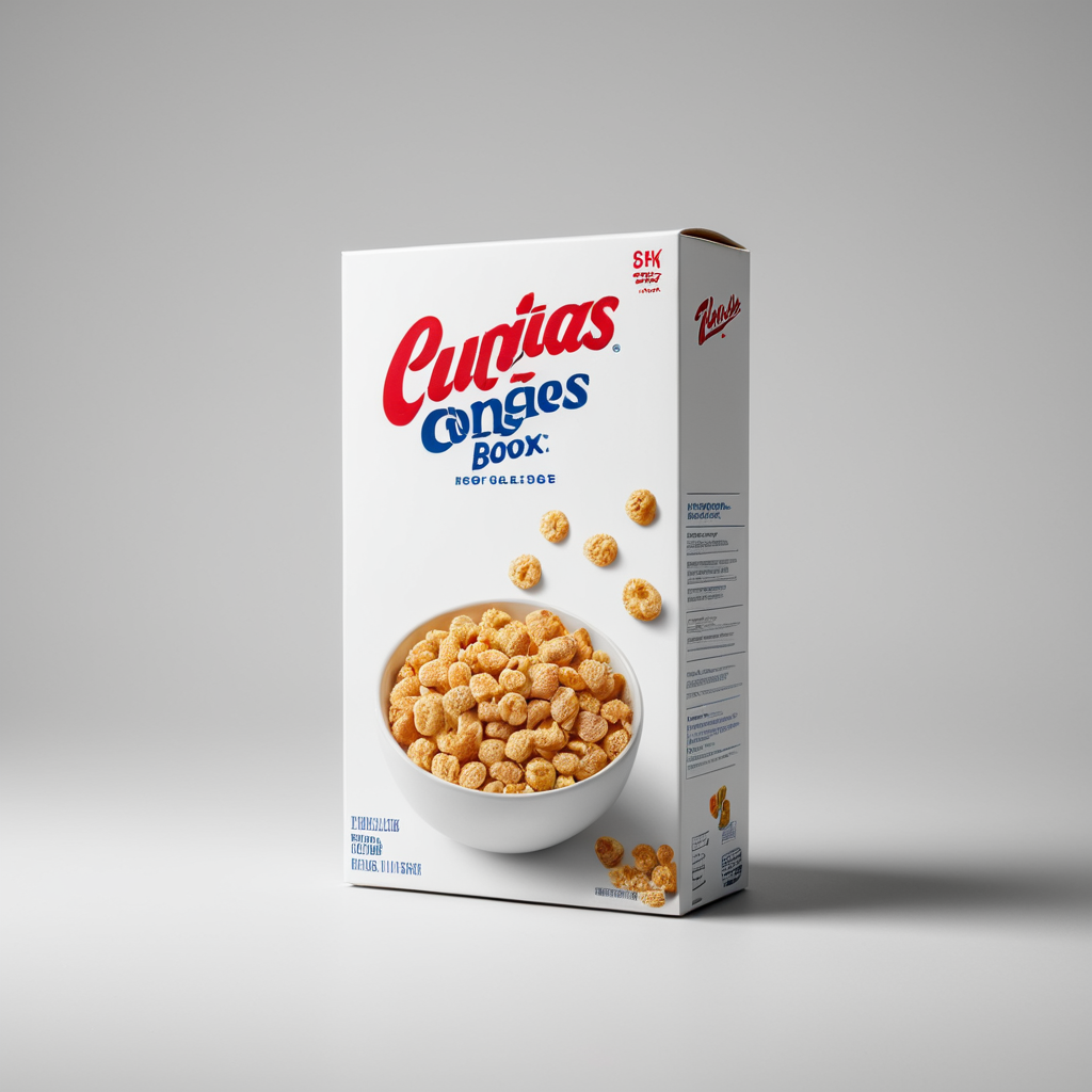 Boîte de céréales Cuzias Connes Box avec un bol de céréales à l'avant.