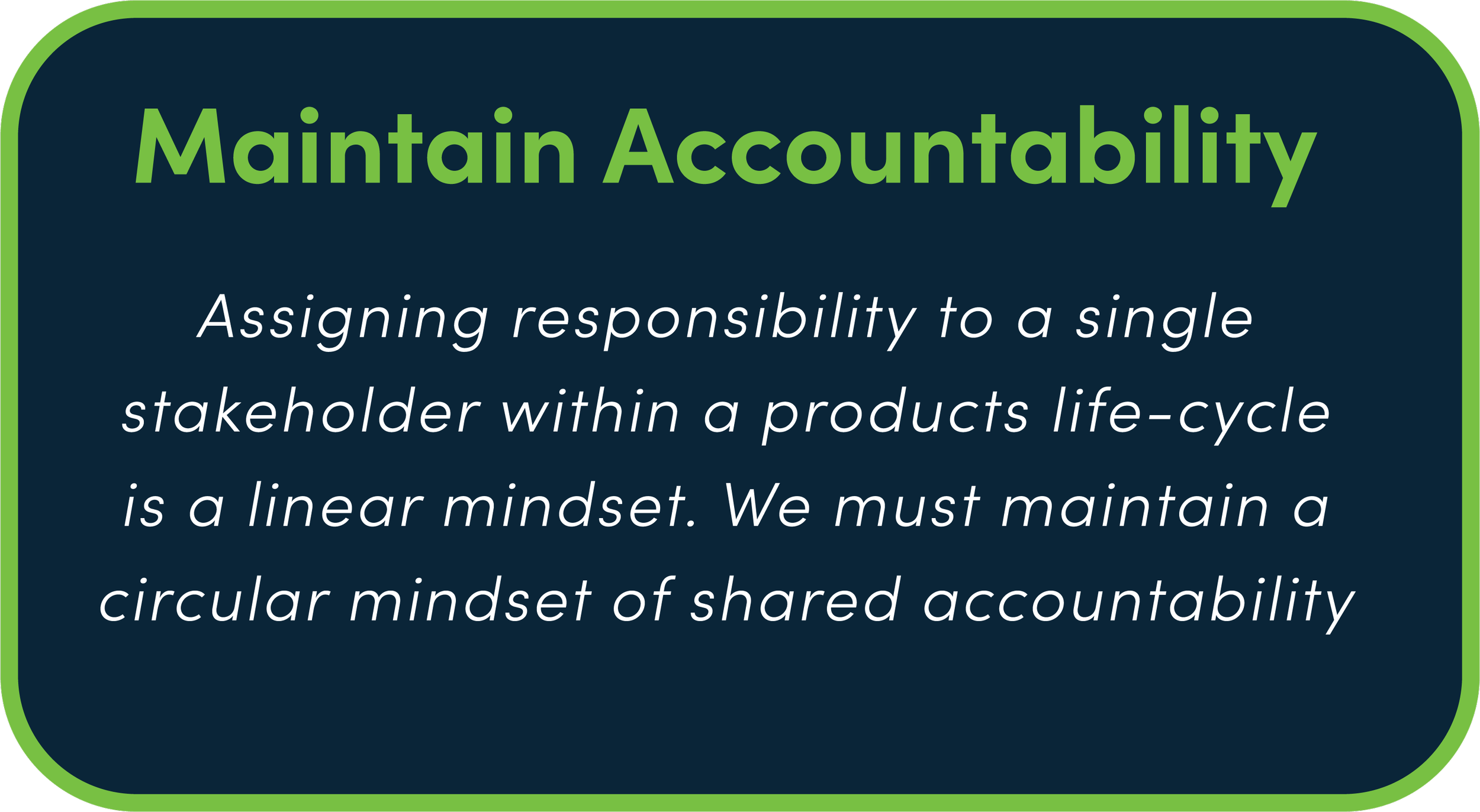 Maintain Accountability