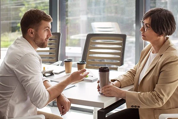 Professional people having conversation