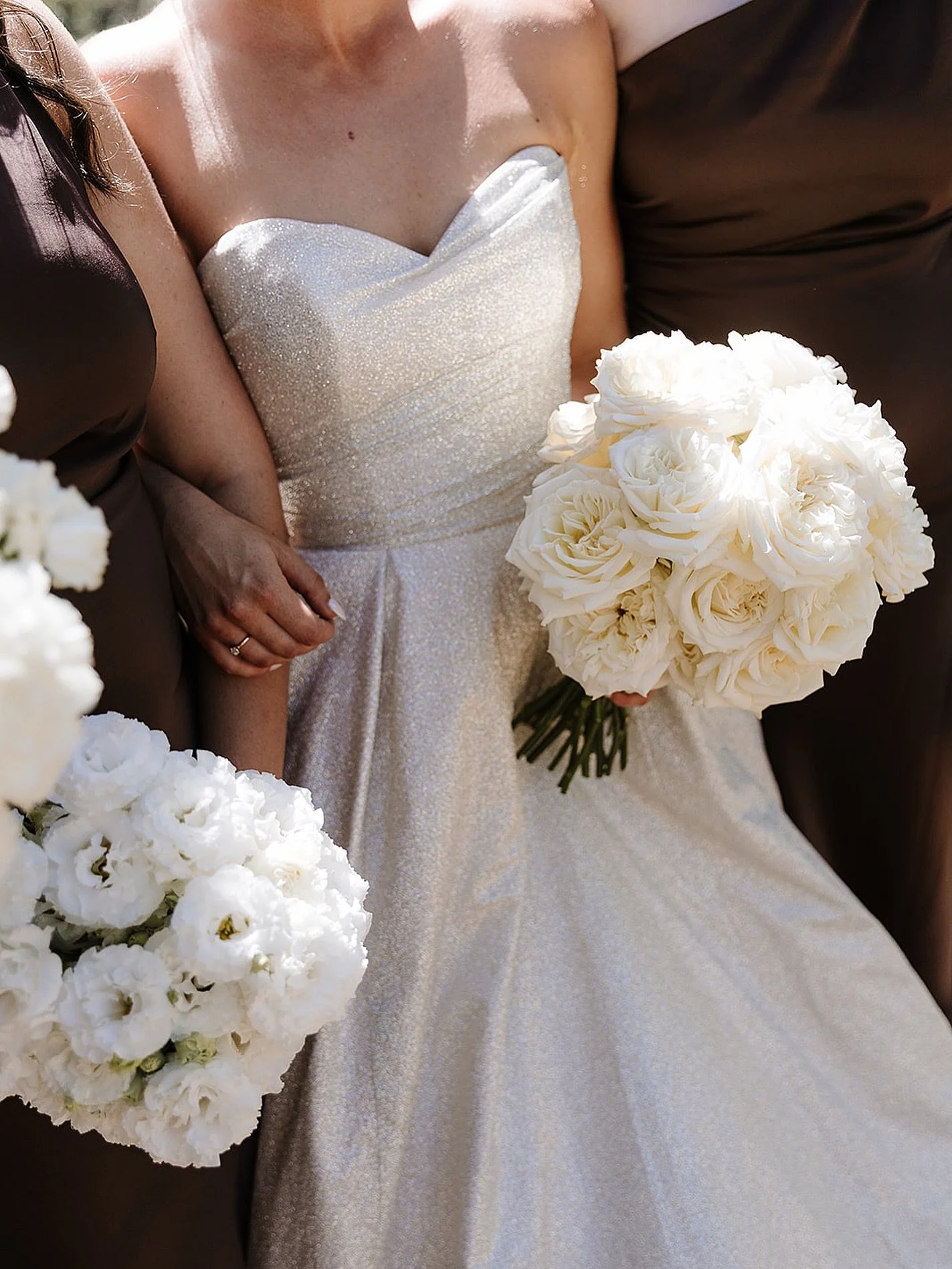 The fluffiest local roses paired beautifully with Gen&rsquo;s sparkling dress. If only you could have seen this dress in person, catching the summer sun and scattering light with every movement. Truly stunning ✨

Photography by @tessfollett 
Dress fr