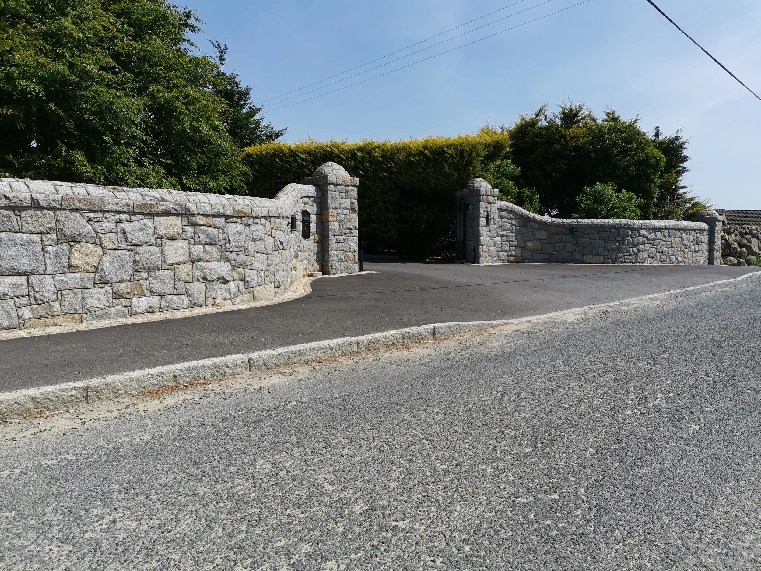 Grey Granite Natural Stone wall