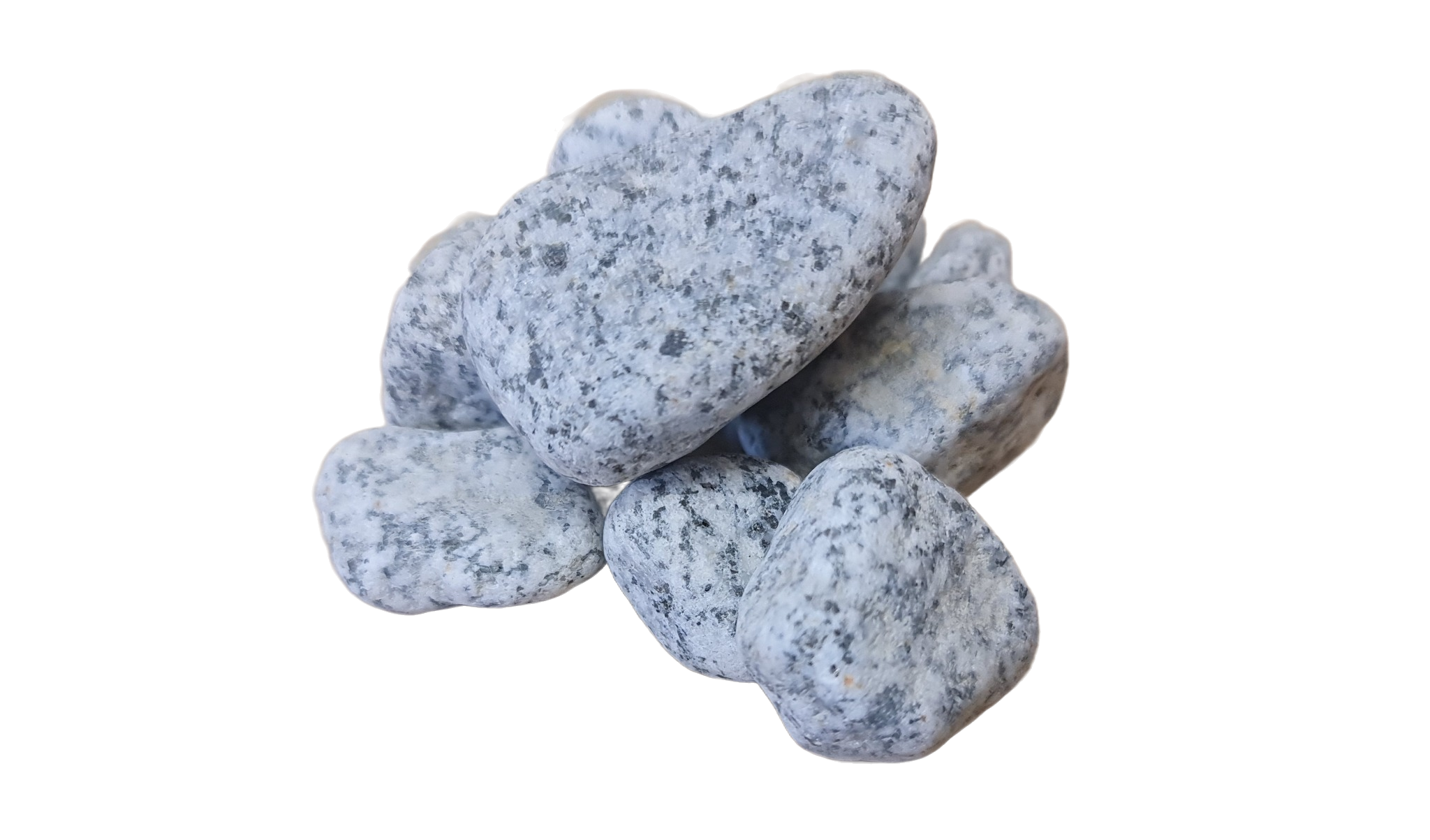 Image is of Shanlieve Stone in Newry's Silver Granite Premium Pebble 20-30mm range 