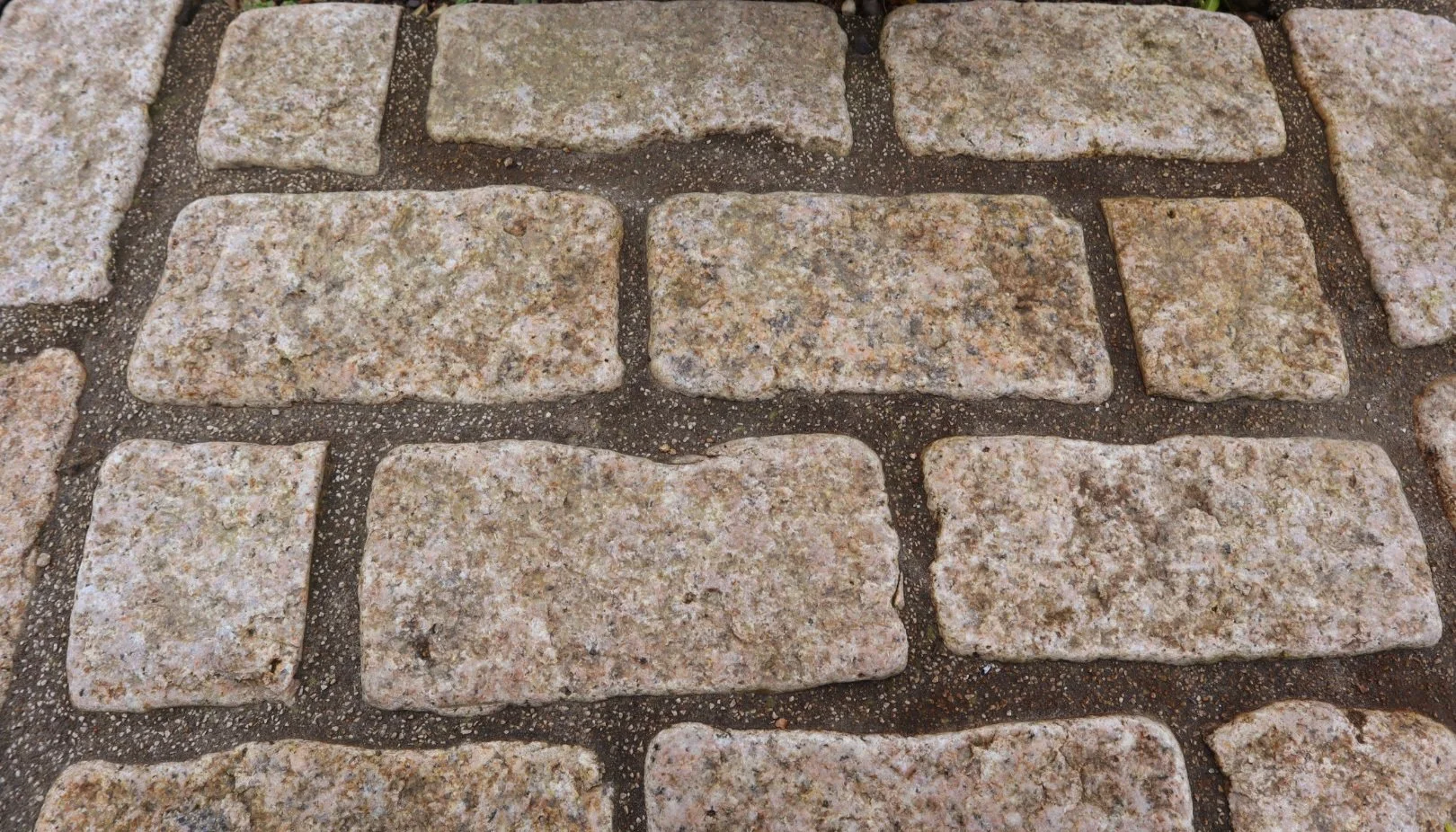 Image of a Tumbled Brown Granite natural stone cobble on pathway