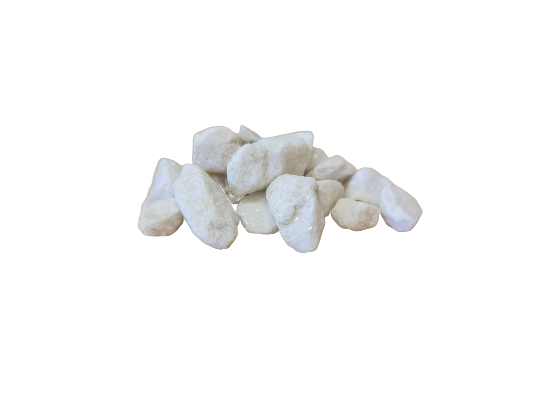 Shanlieve Stones 15mm white marble pebble image showcasing the small white marble pebble supplied by Shanlieve Stone from their yard in Newry