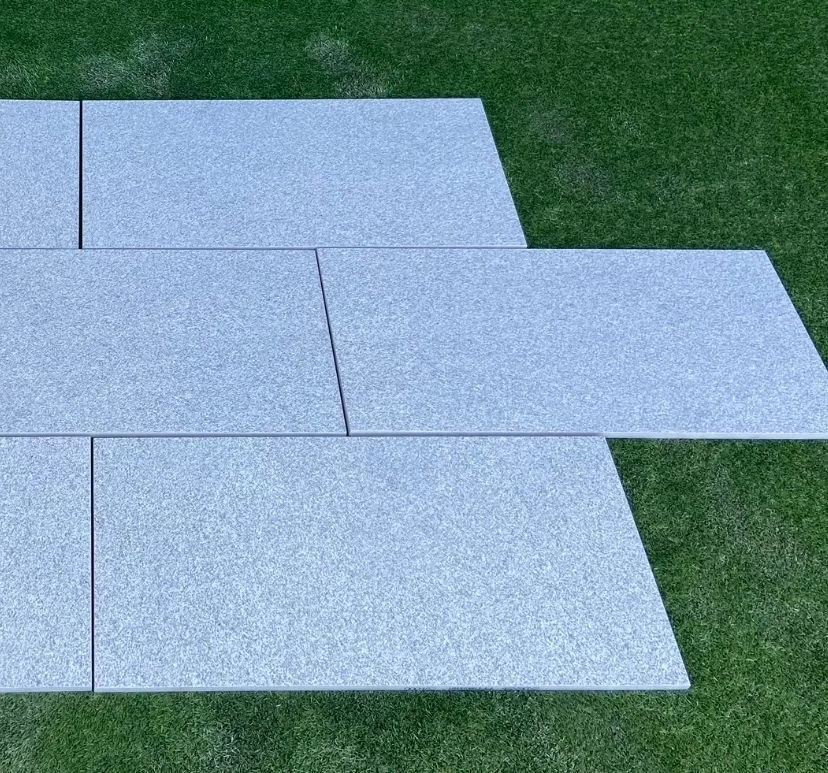 Image of Shanlieves Italian Granite Effect Porcelain in their yard in Newry county down Northern Ireland which forms part of their paving supply product range